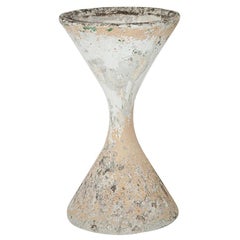 Willy Guhl Diabolo Planter, in Cement, Switzerland 1960, Old Patina, Grey Color