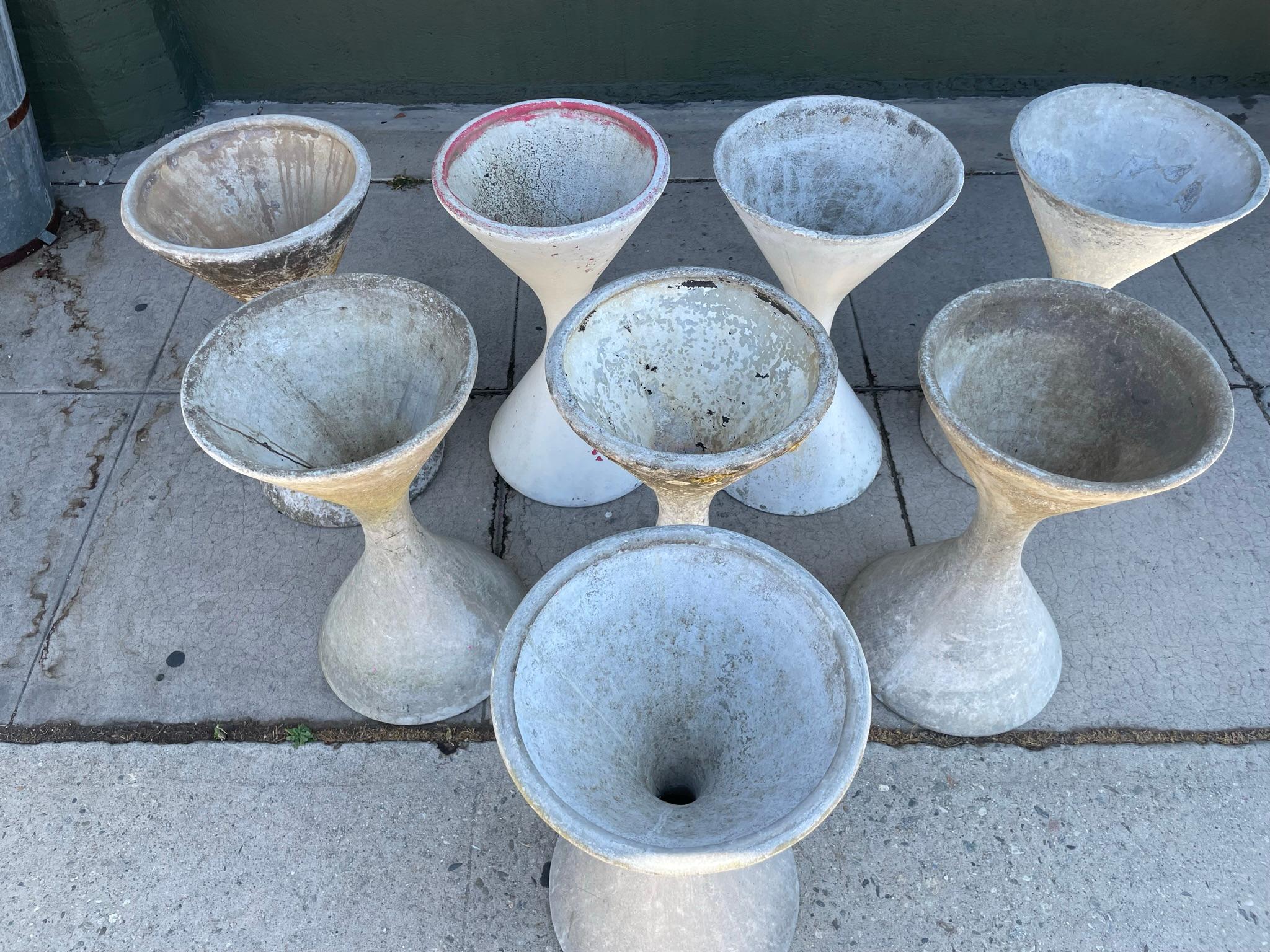 Willy Guhl Diabolo Planters, fiber-reinforced concrete. Switzerland, 1960s. Each item is $1800. Only 3 planters available.