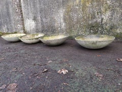 Willy Guhl for Eternit, 2 Pairs Mid-Century Modern concrete Garden Dish Planters