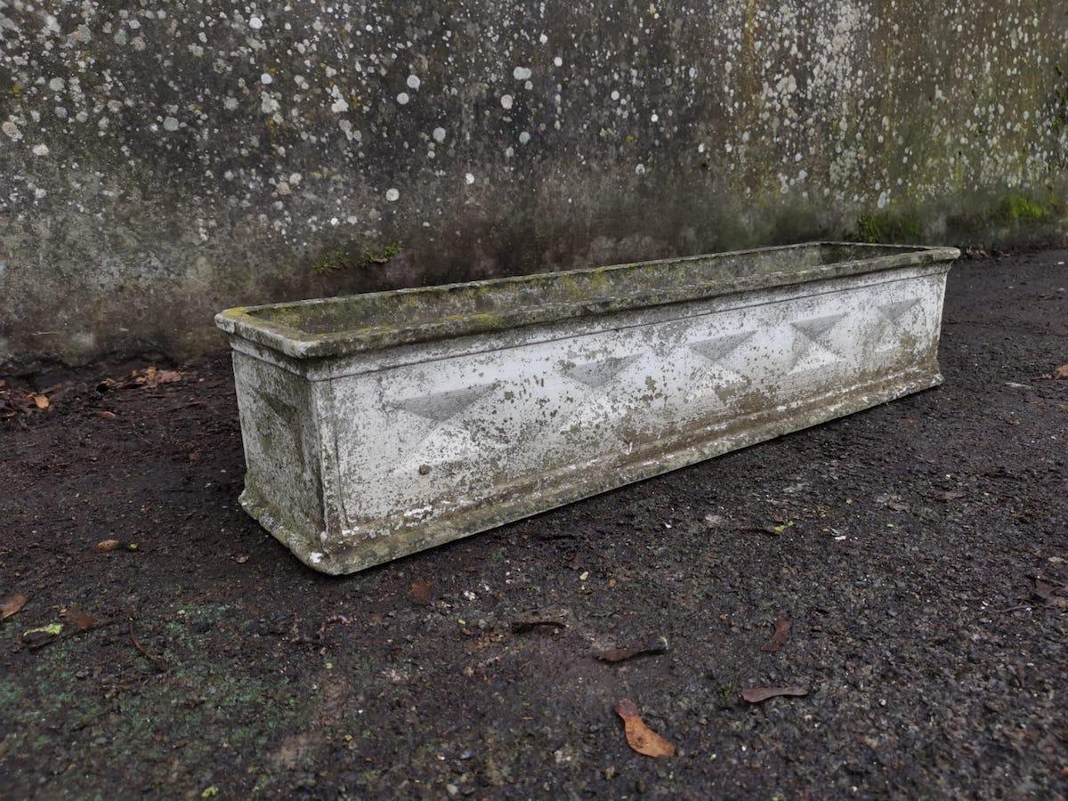 French Willy Guhl for Eternit, a Mid-Century Modern Concrete Rectangular Garden Planter For Sale