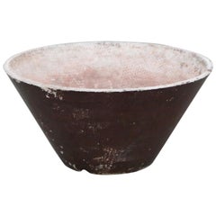 Willy Guhl for Eternit Cone Concrete Planter in Burgundy, circa 1968, Signed