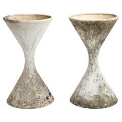Used Willy Guhl for Eternit Large Concrete Diabolo Spindel Planters, 1960s