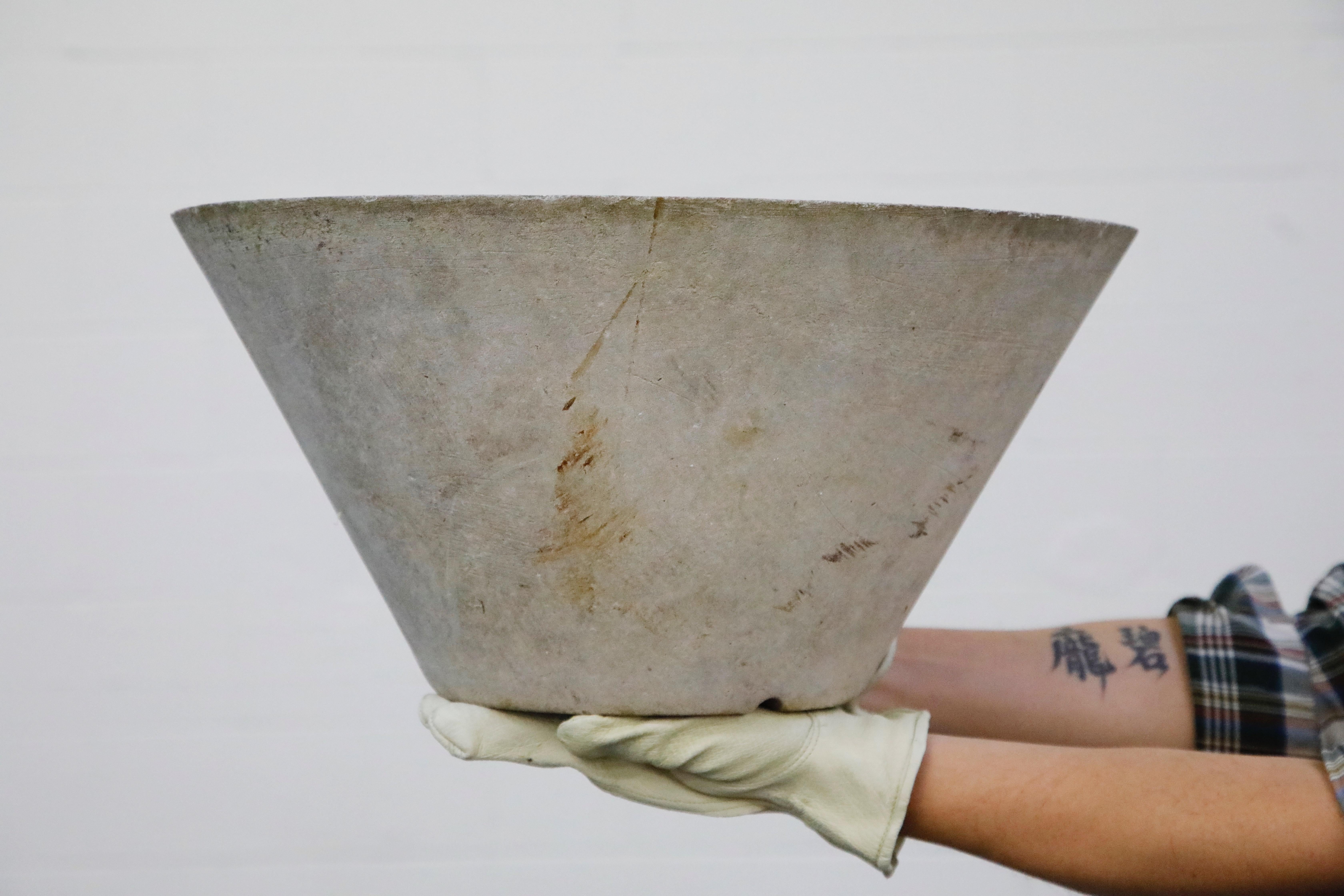 Willy Guhl for Eternit Large Cone Concrete Planters, circa 1968, Signed 1
