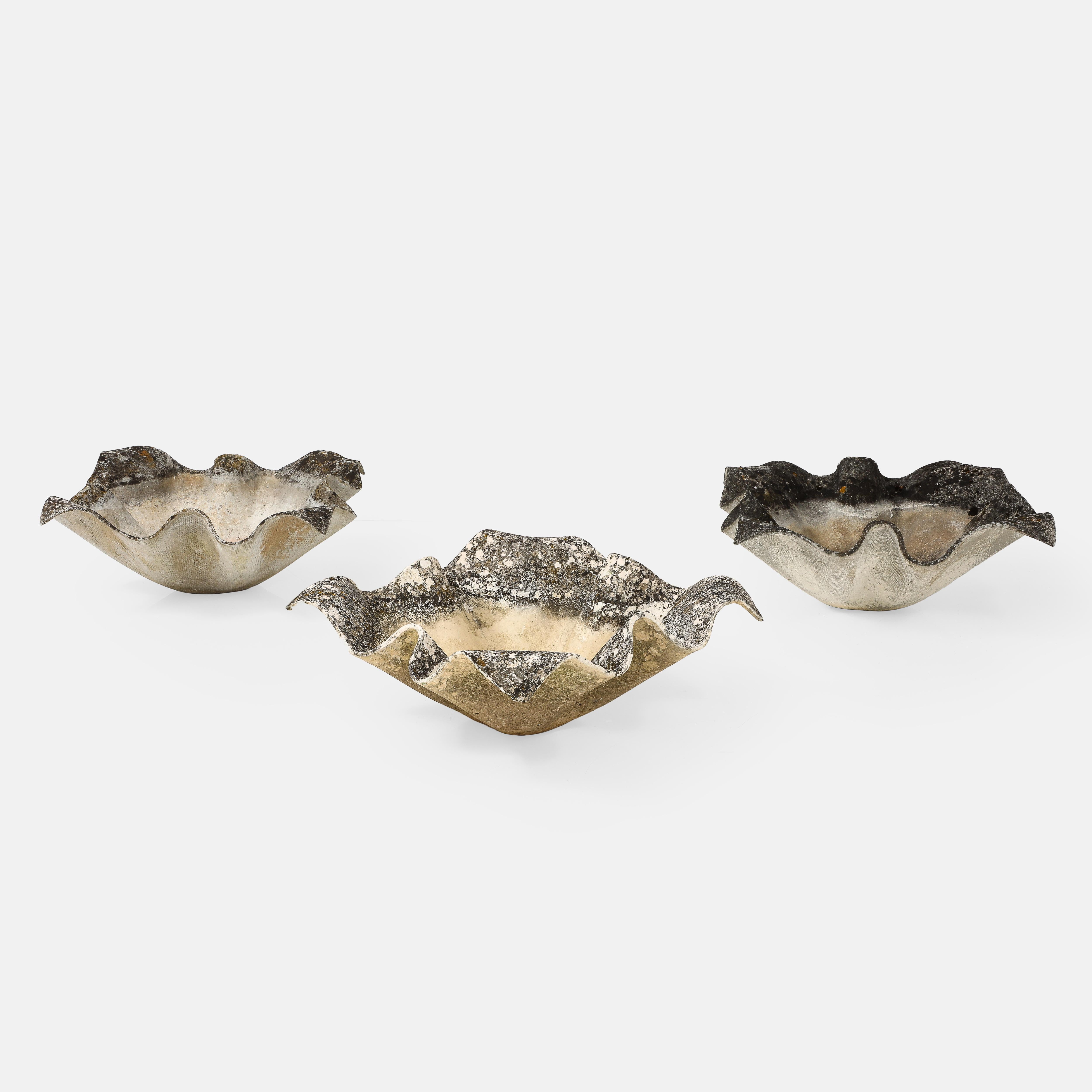 Mid-Century Modern Willy Guhl for Eternit Large Handkerchief Concrete Planters, 1960s For Sale