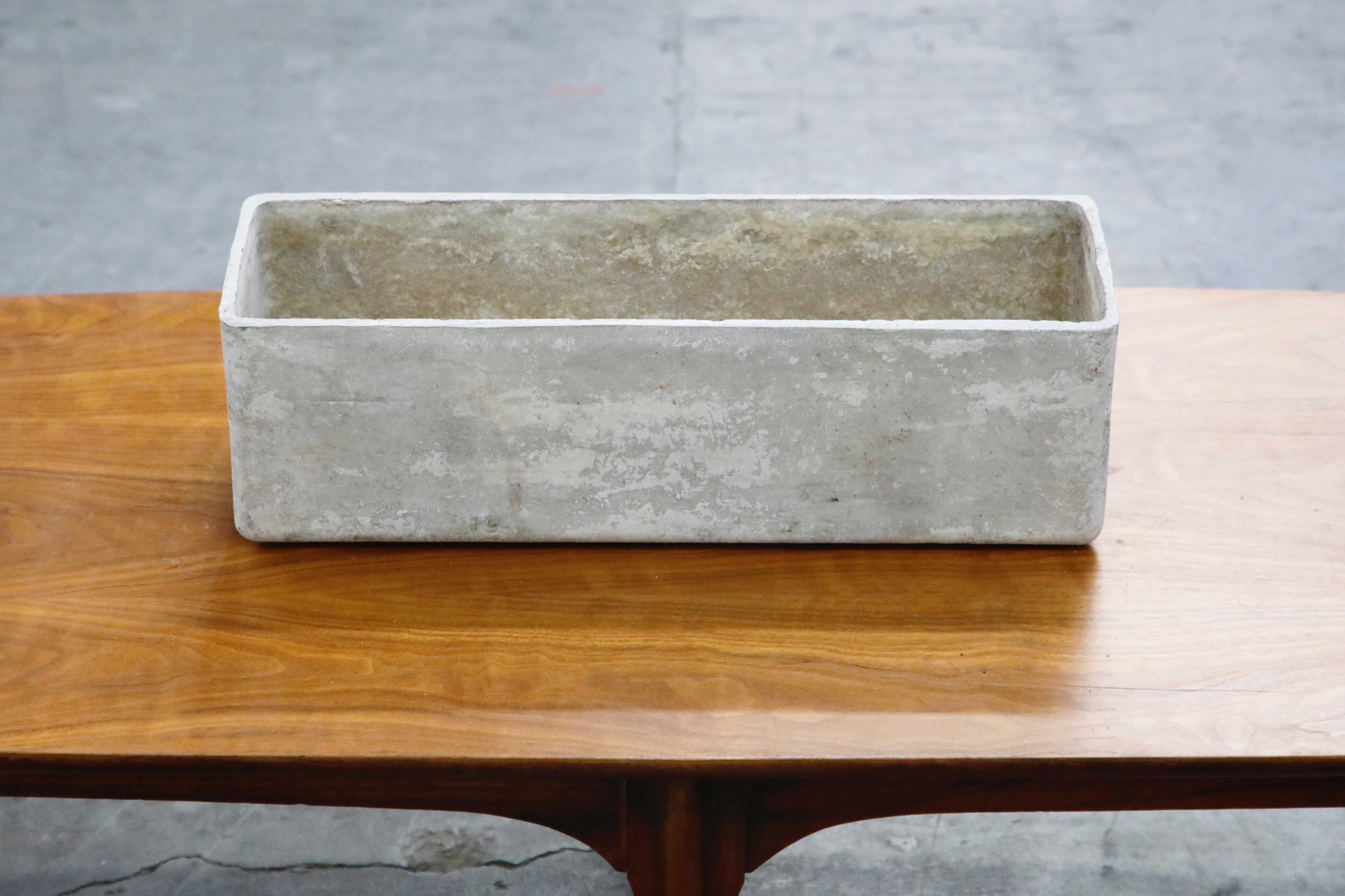 Willy Guhl for Eternit Large Rectangle Concrete Outdoor Planter, 1968, Signed For Sale 7