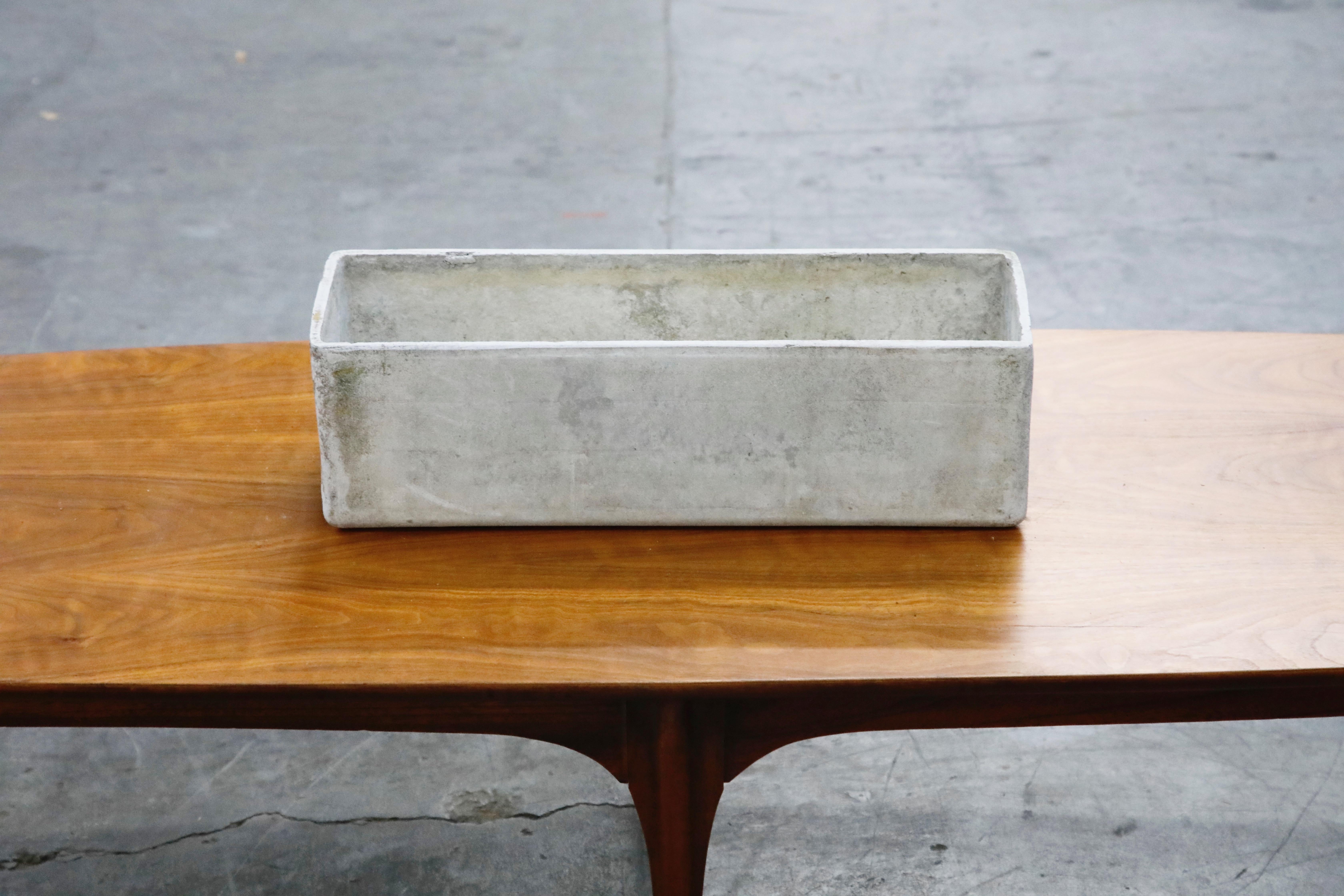 Willy Guhl for Eternit Large Rectangle Concrete Outdoor Planter, 1968, Signed For Sale 13