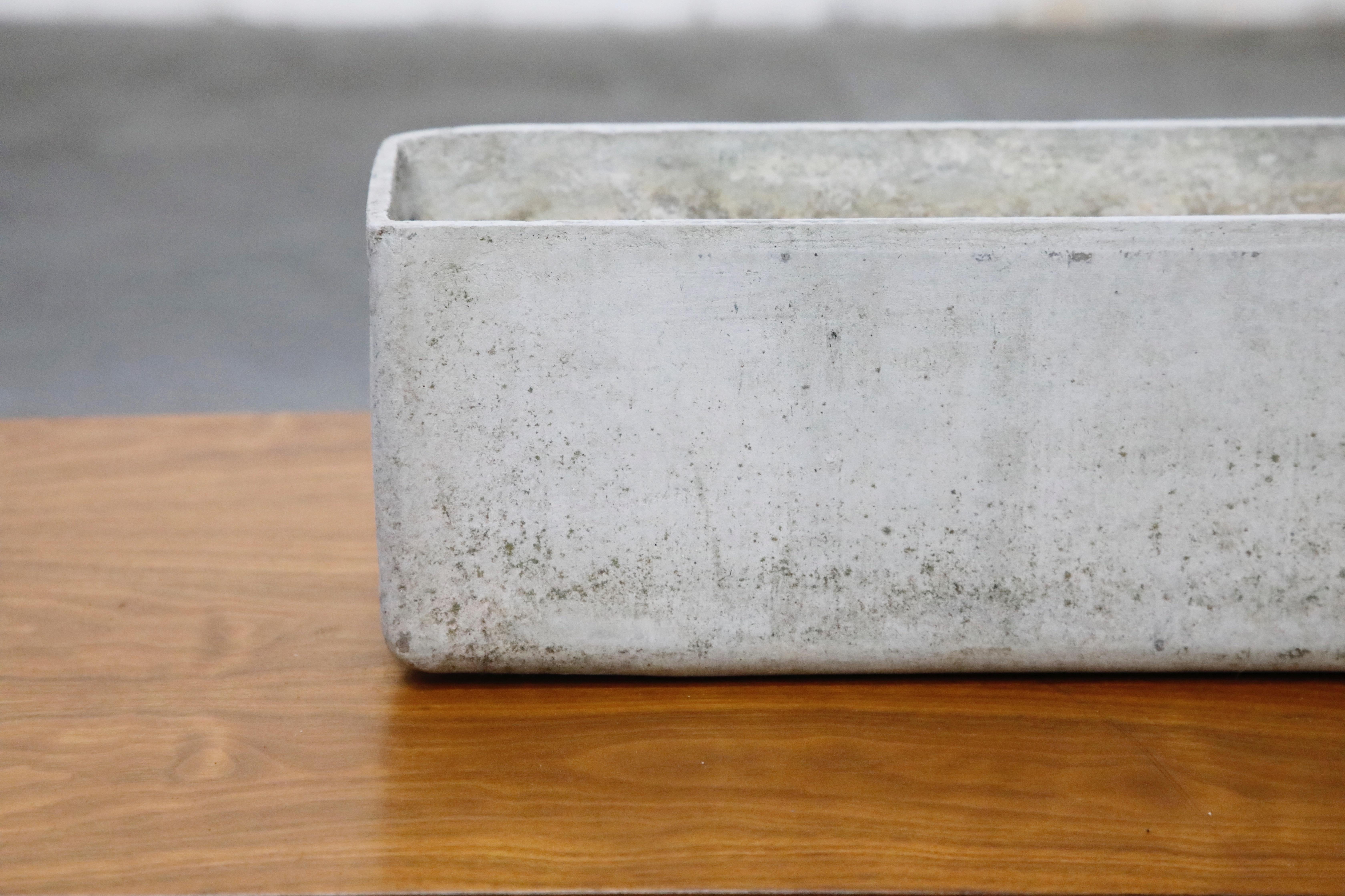 Mid-20th Century Willy Guhl for Eternit Large Rectangle Concrete Outdoor Planter, 1968, Signed For Sale
