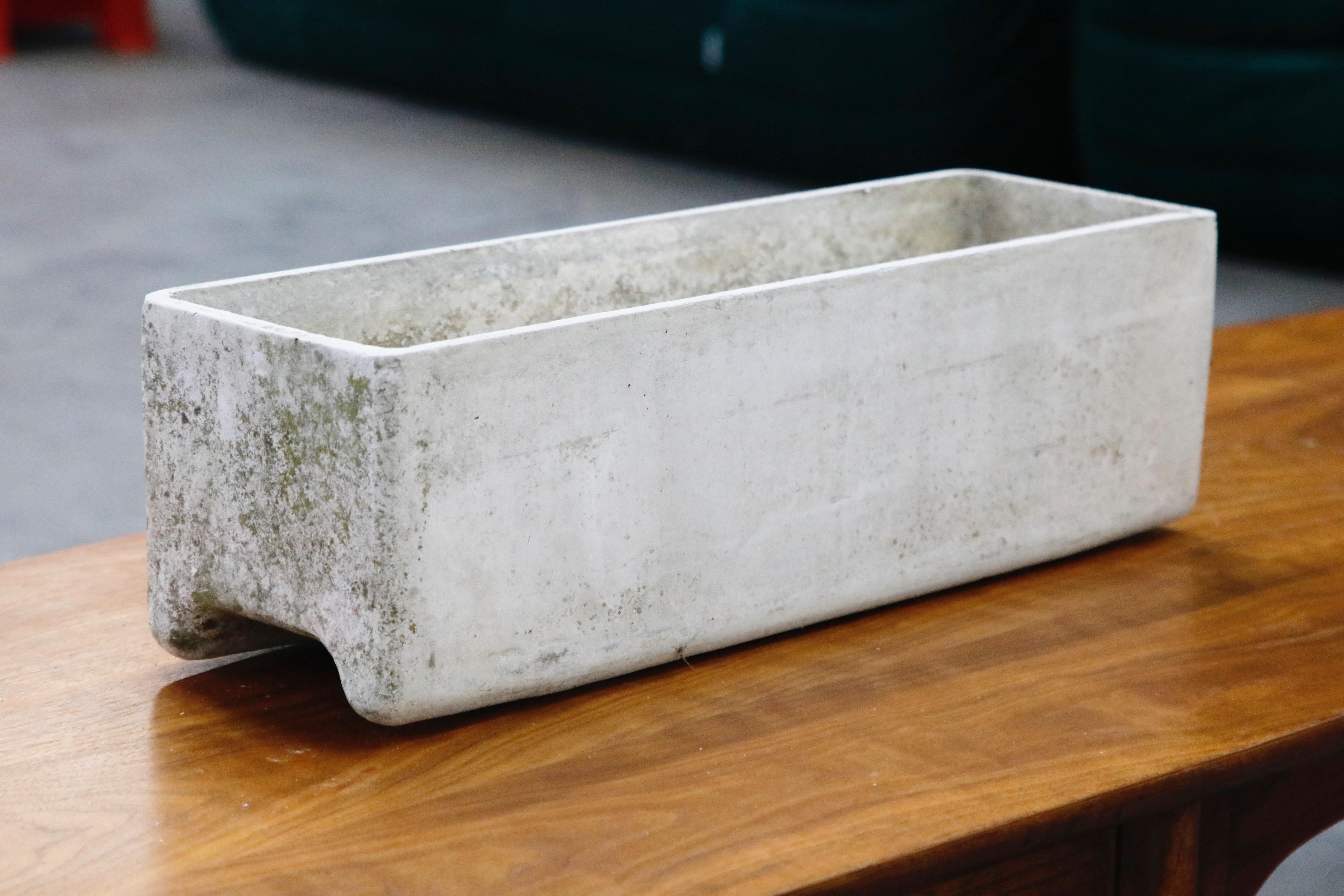 Willy Guhl for Eternit Large Rectangle Concrete Outdoor Planter, 1968, Signed For Sale 2