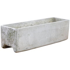 Willy Guhl for Eternit Large Rectangle Concrete Outdoor Planter, 1968, Signed