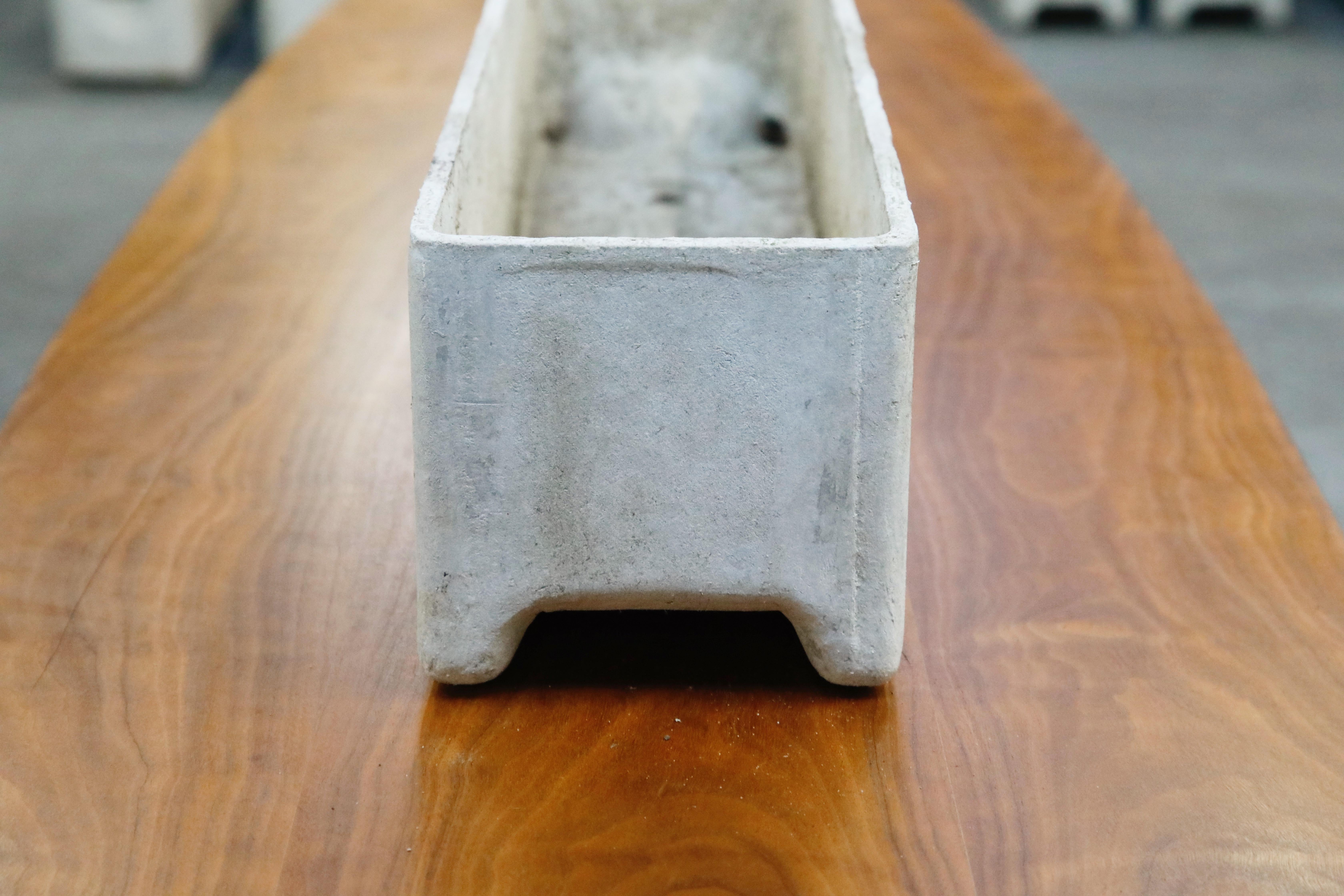 Willy Guhl for Eternit Large Rectangle Concrete Outdoor Planter, 1970s, Signed 4