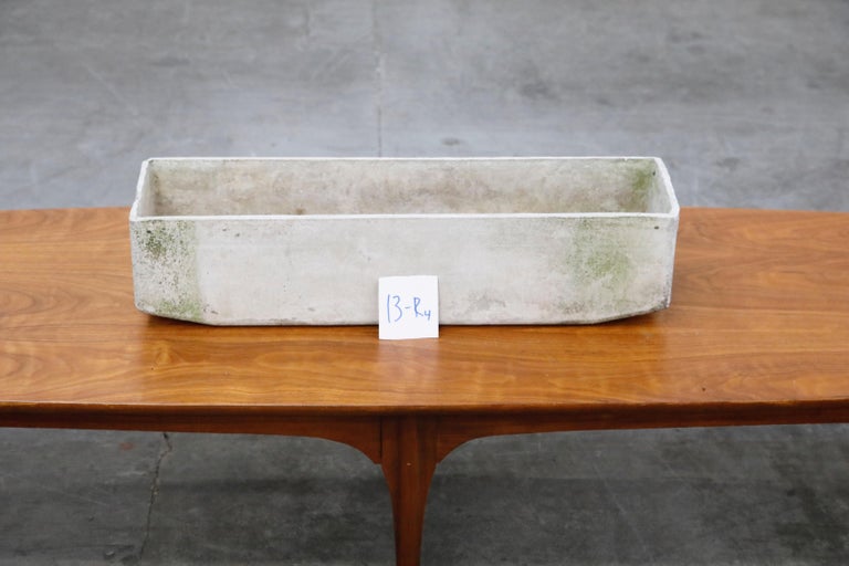 Willy Guhl for Eternit Large Rectangle Concrete Outdoor Planter, 1970s, Signed For Sale 4