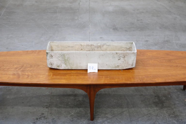 Willy Guhl for Eternit Large Rectangle Concrete Outdoor Planter, 1970s, Signed For Sale 6
