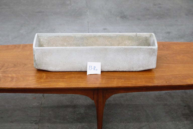 Willy Guhl for Eternit Large Rectangle Concrete Outdoor Planter, 1970s, Signed For Sale 7