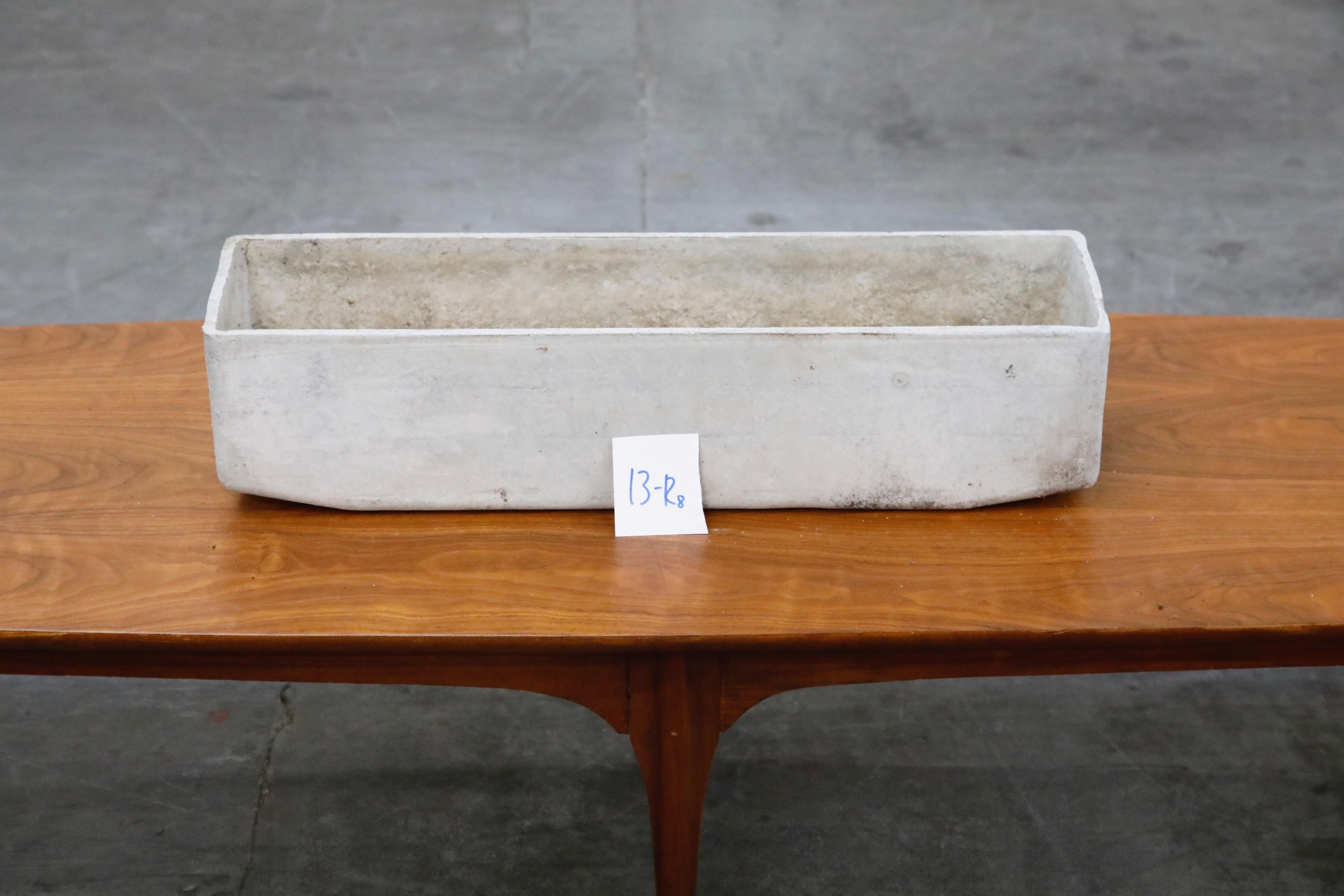 Willy Guhl for Eternit Large Rectangle Concrete Outdoor Planter, 1970s, Signed For Sale 8