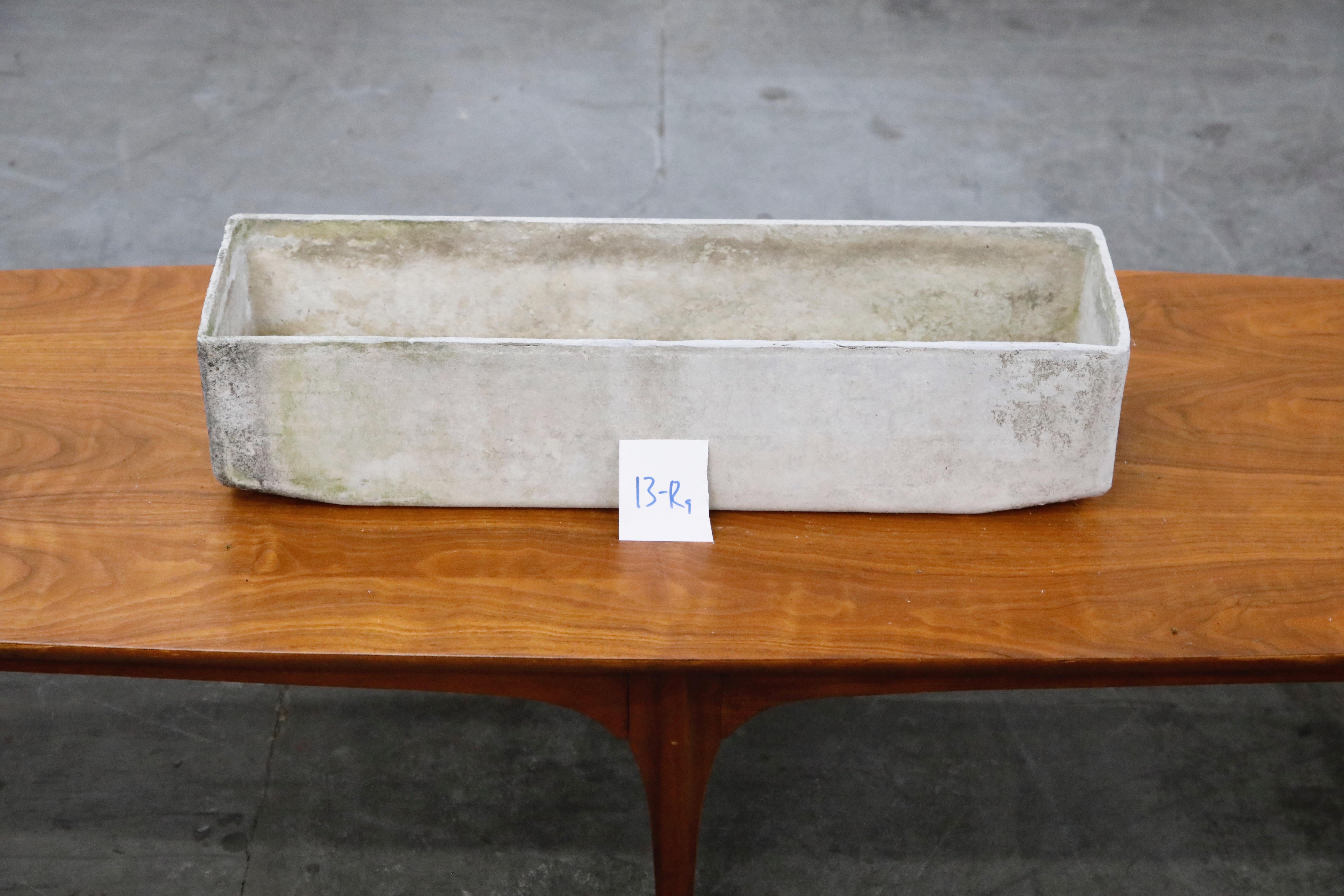 Willy Guhl for Eternit Large Rectangle Concrete Outdoor Planter, 1970s, Signed For Sale 9