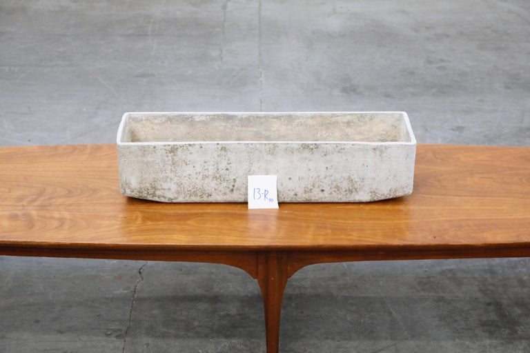 Willy Guhl for Eternit Large Rectangle Concrete Outdoor Planter, 1970s, Signed For Sale 10