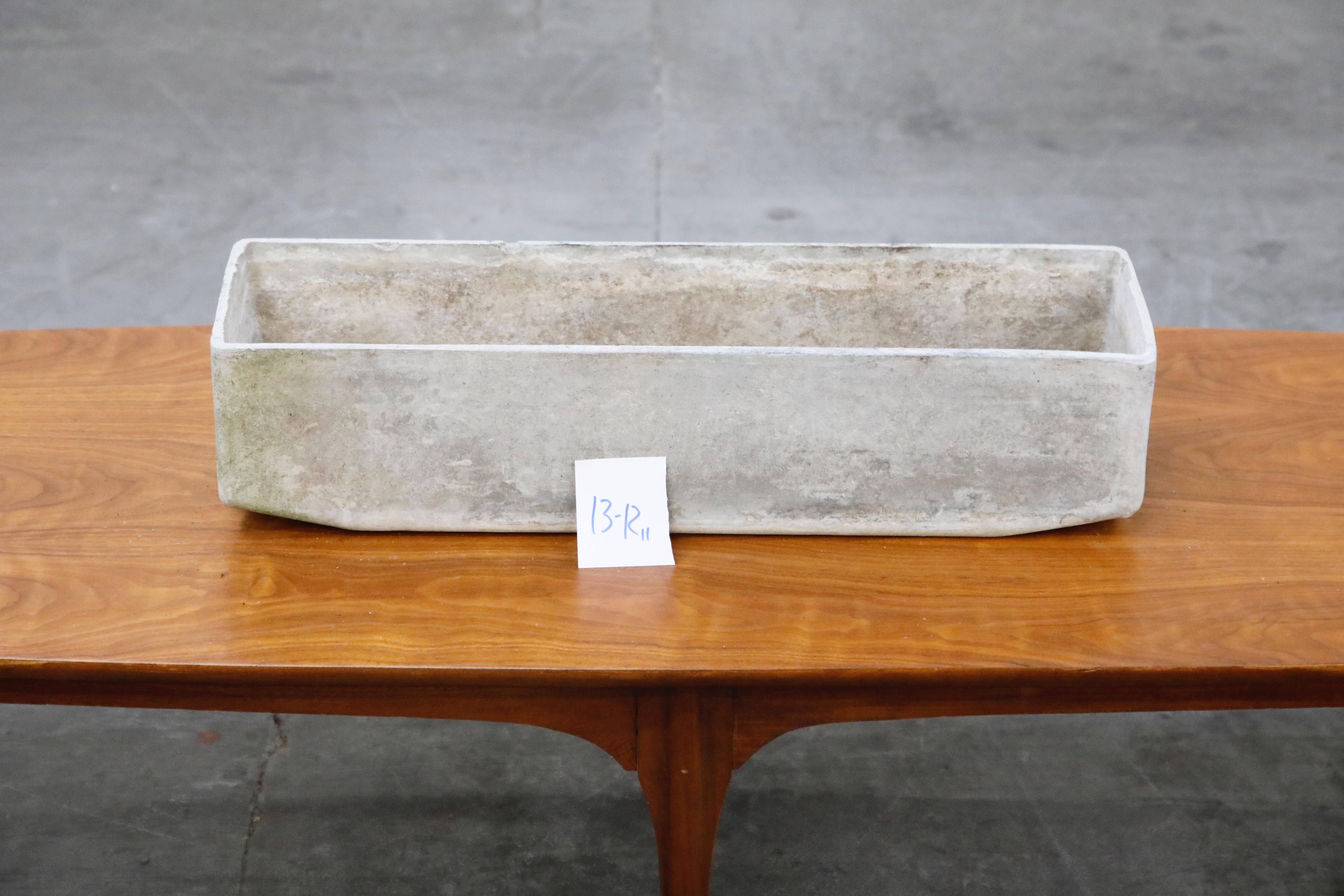 Willy Guhl for Eternit Large Rectangle Concrete Outdoor Planter, 1970s, Signed For Sale 11