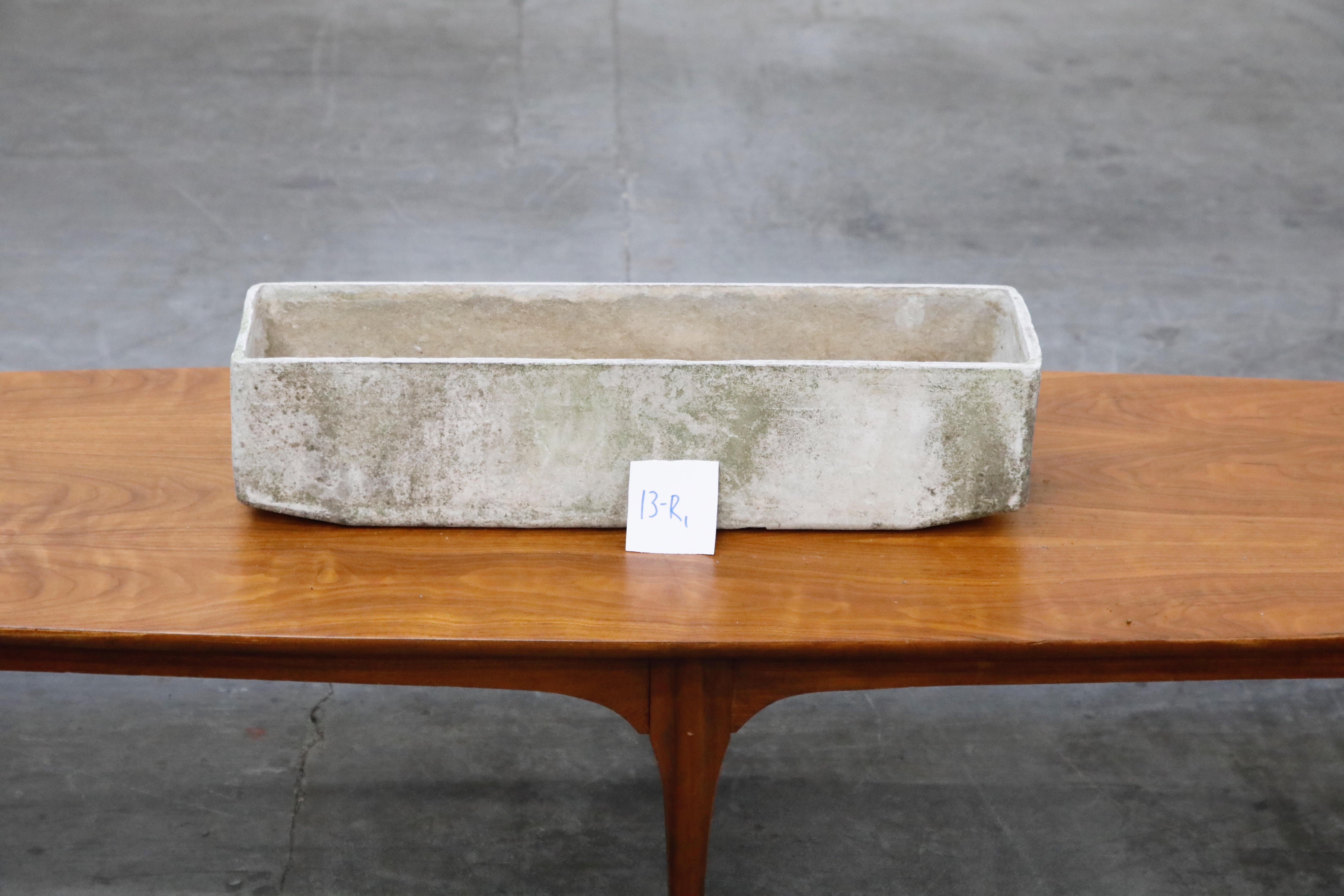 Willy Guhl for Eternit Large Rectangle Concrete Outdoor Planter, 1970s, Signed For Sale 13