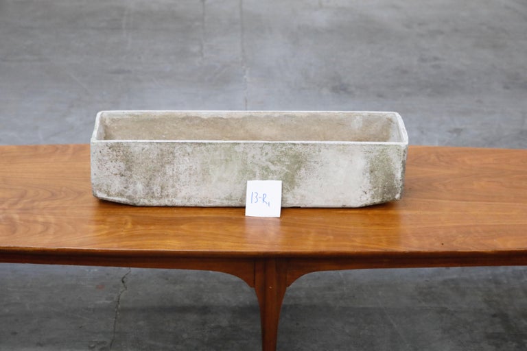 Willy Guhl for Eternit Large Rectangle Concrete Outdoor Planter, 1970s, Signed For Sale 13