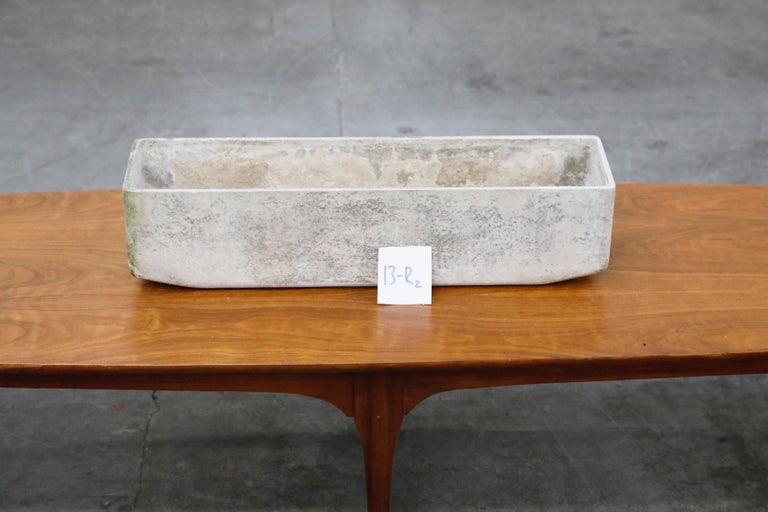 Willy Guhl for Eternit Large Rectangle Concrete Outdoor Planter, 1970s, Signed For Sale 14