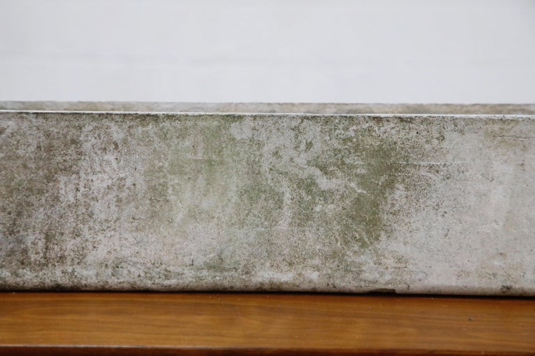 Willy Guhl for Eternit Large Rectangle Concrete Outdoor Planter, 1970s, Signed In Good Condition For Sale In Los Angeles, CA