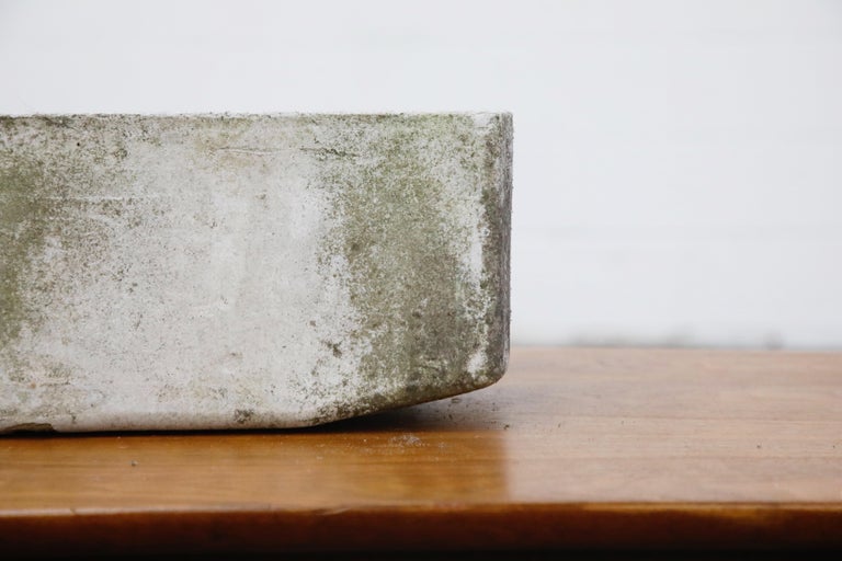 Late 20th Century Willy Guhl for Eternit Large Rectangle Concrete Outdoor Planter, 1970s, Signed For Sale