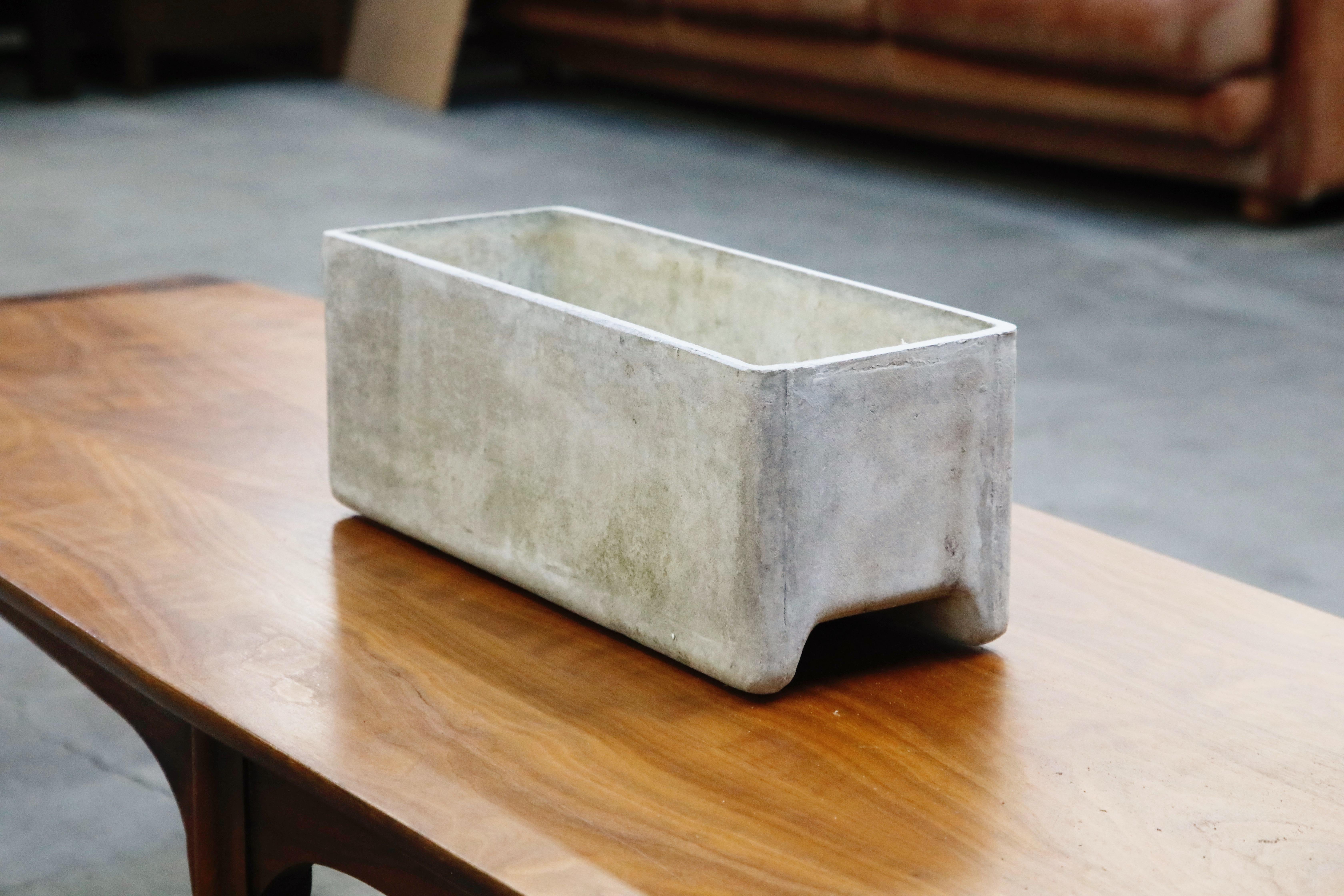 Willy Guhl for Eternit Large Rectangle Concrete Outdoor Planter, 1970s, Signed For Sale 1