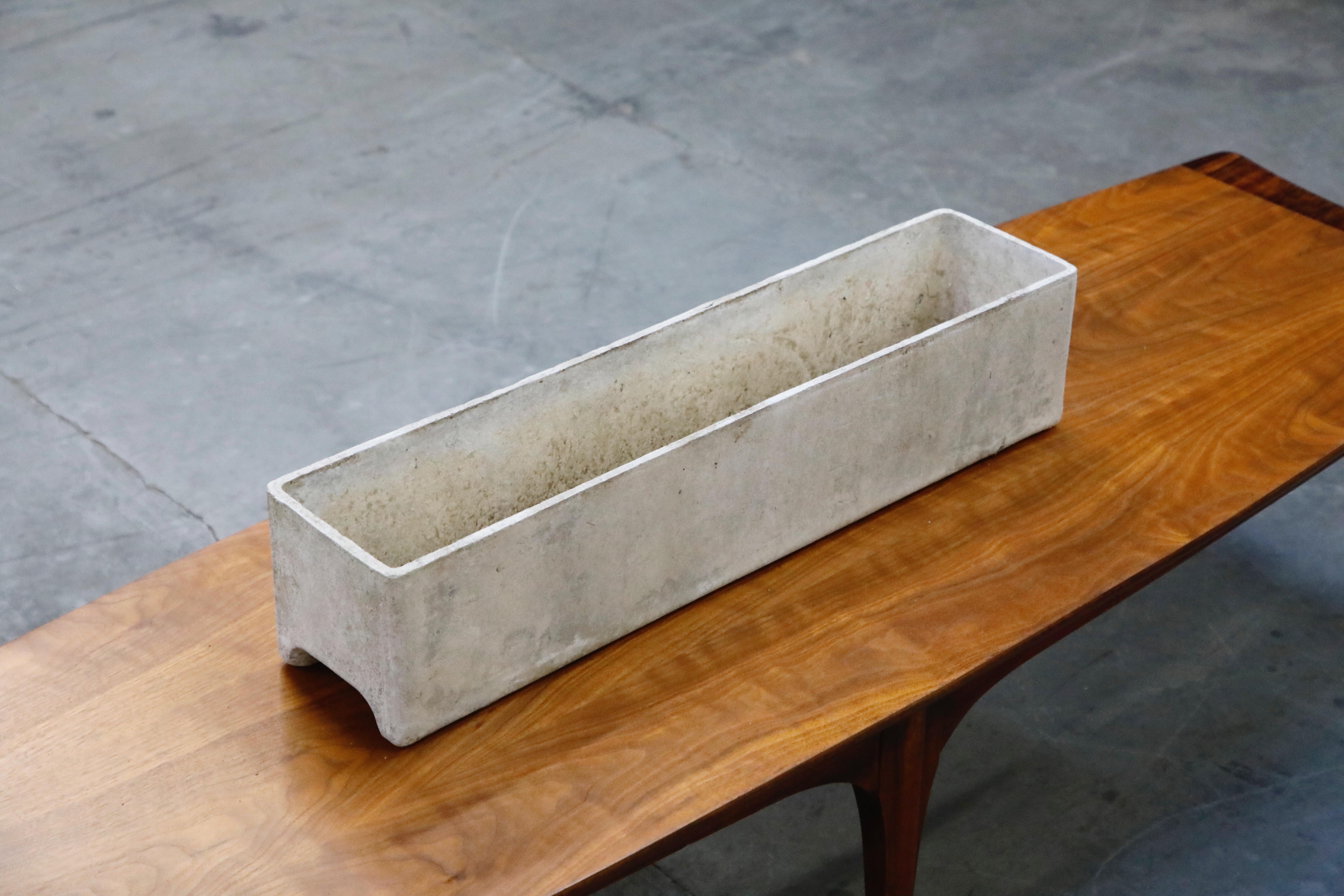 Willy Guhl for Eternit Large Rectangle Concrete Outdoor Planter, 1970s, Signed 3