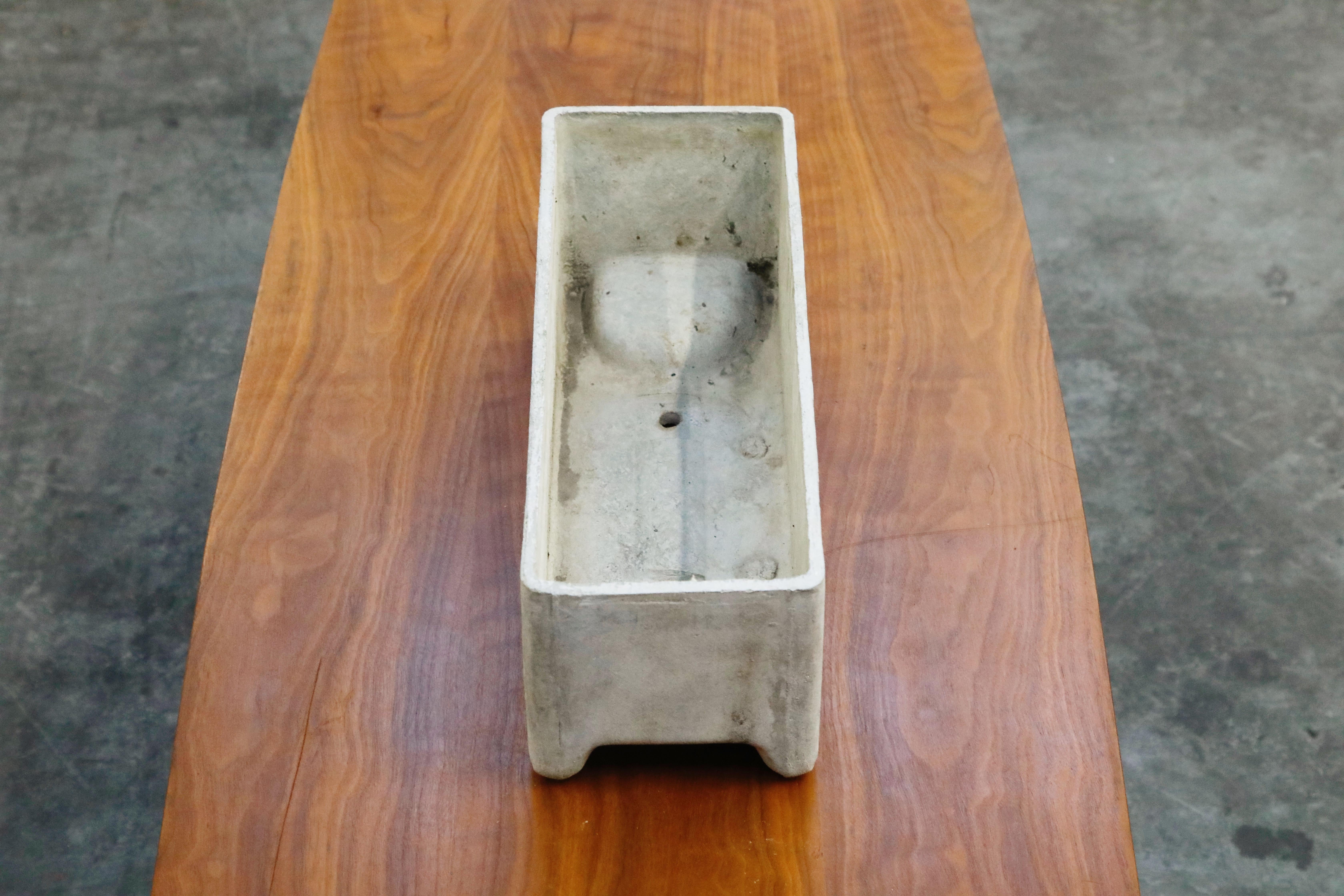 Willy Guhl for Eternit Large Rectangle Concrete Outdoor Planter, 1970s, Signed For Sale 3