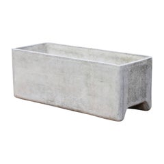 Willy Guhl for Eternit Large Rectangle Concrete Outdoor Planter, 1970s, Signed