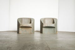 Willy Guhl for Eternit Modernist Concrete Garden Chairs Switzerland 1974, Signed