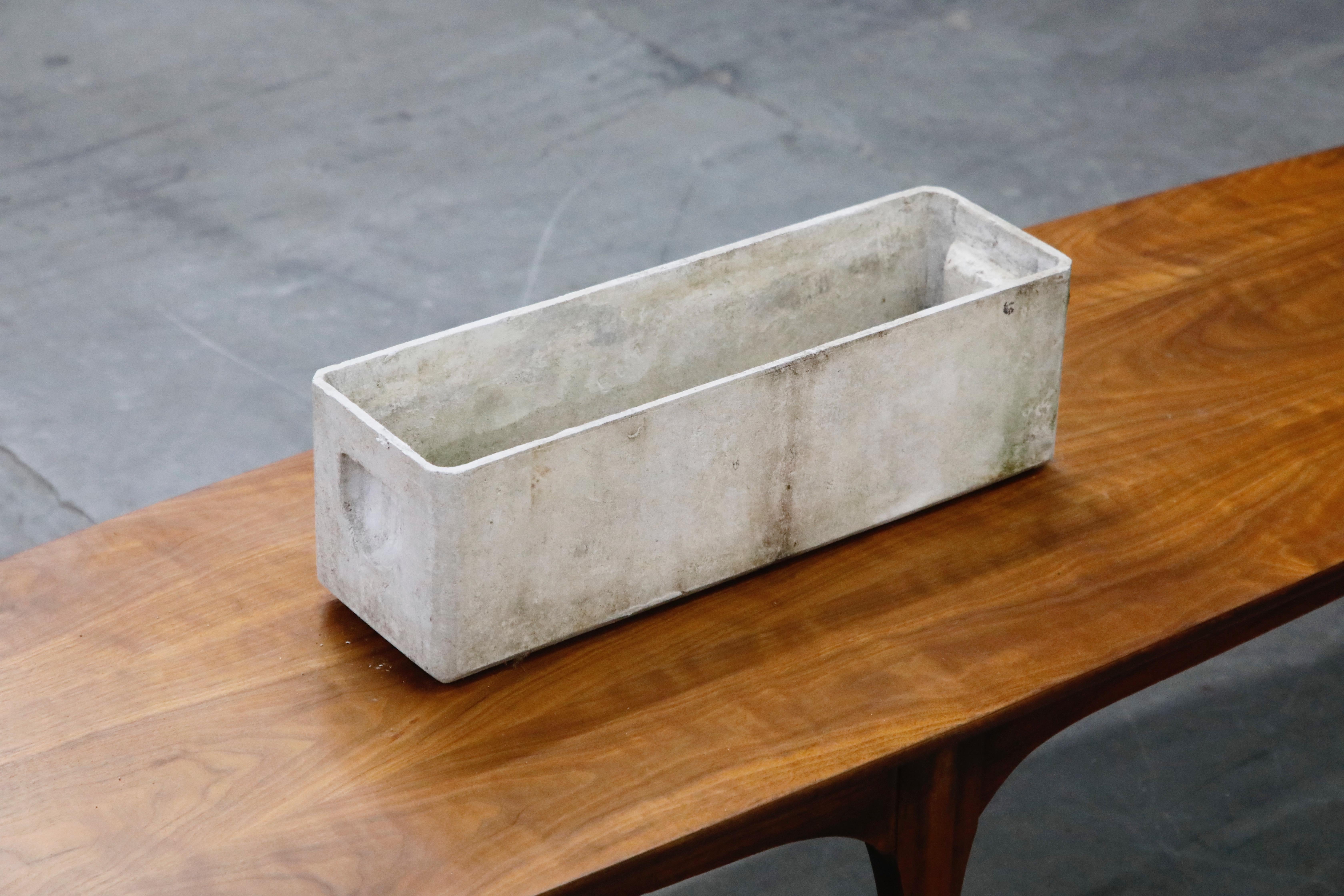 Willy Guhl for Eternit Rectangle Concrete Outdoor Handle Planter, circa 1968 For Sale 5
