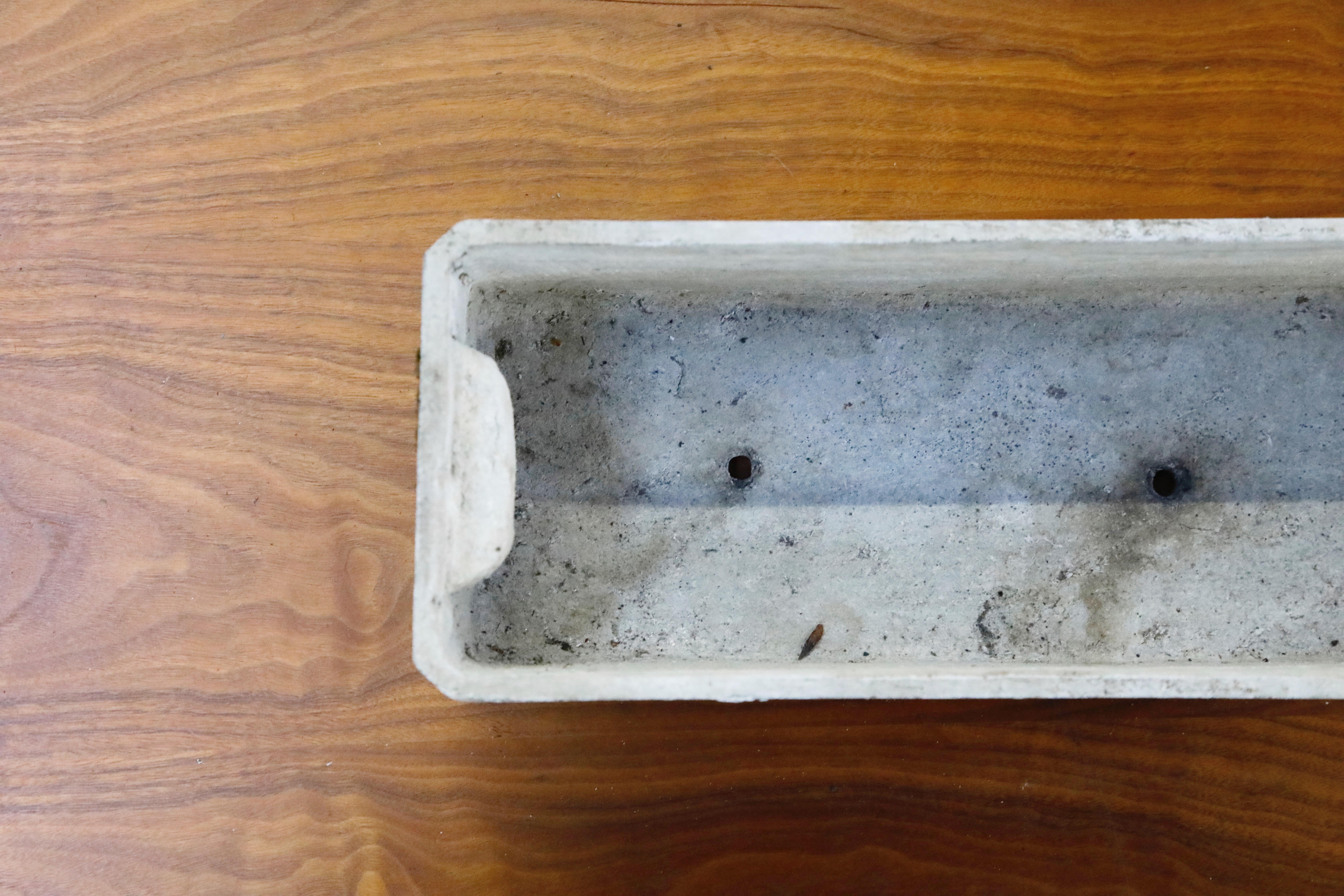 Willy Guhl for Eternit Rectangle Concrete Outdoor Handle Planter, circa 1968 For Sale 8