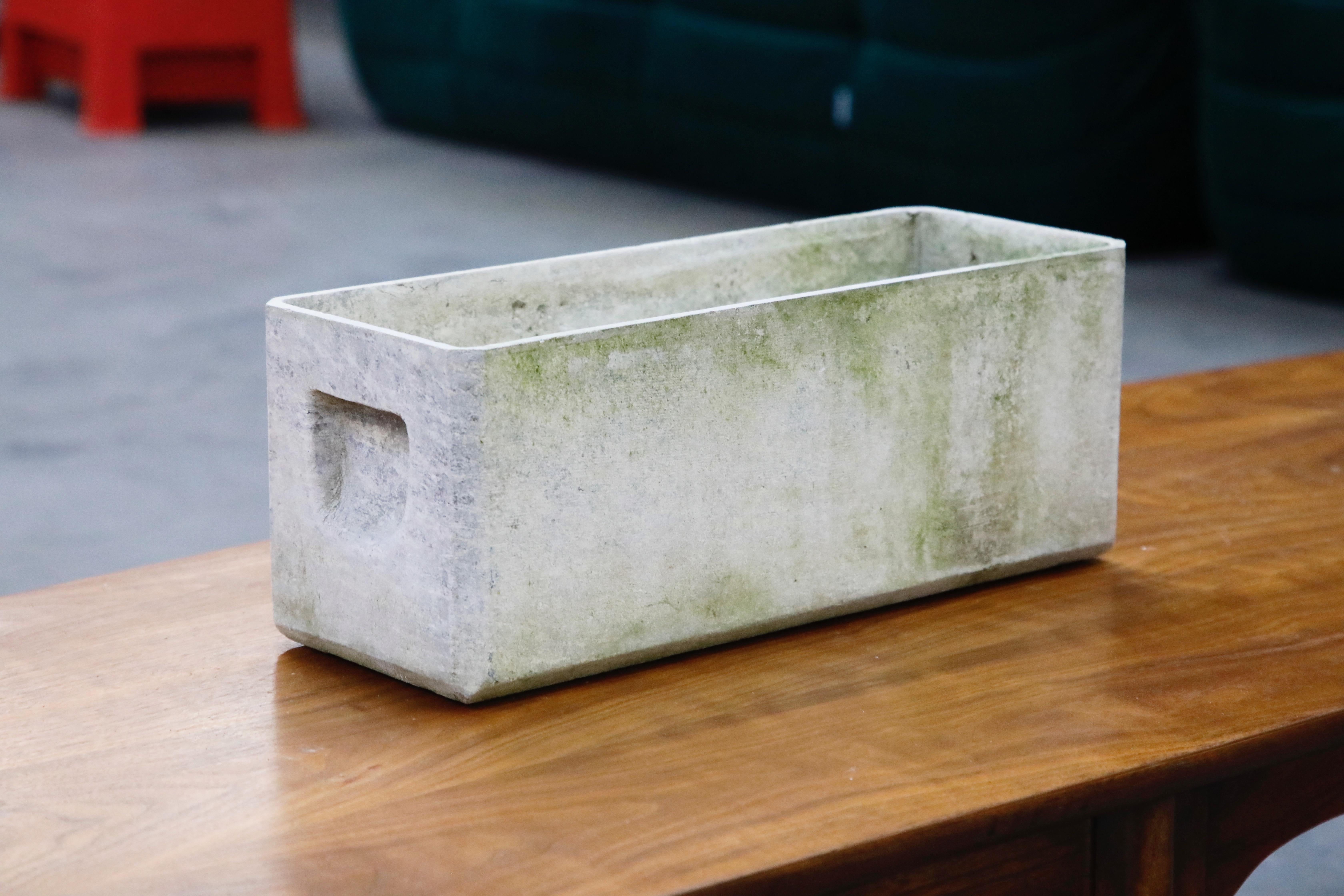 Willy Guhl for Eternit Rectangle Concrete Outdoor Handle Planter, circa 1968 For Sale 2