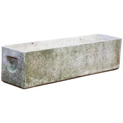 Willy Guhl for Eternit Rectangle Concrete Outdoor Handle Planter, circa 1968