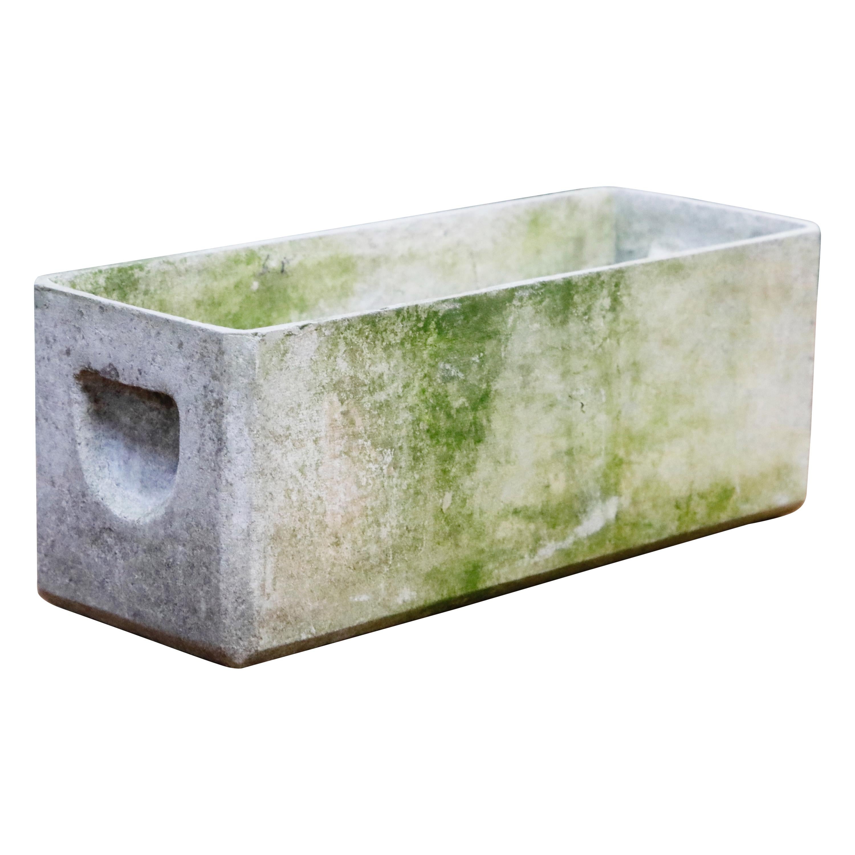 Willy Guhl for Eternit Rectangle Concrete Outdoor Handle Planter, circa 1968 For Sale