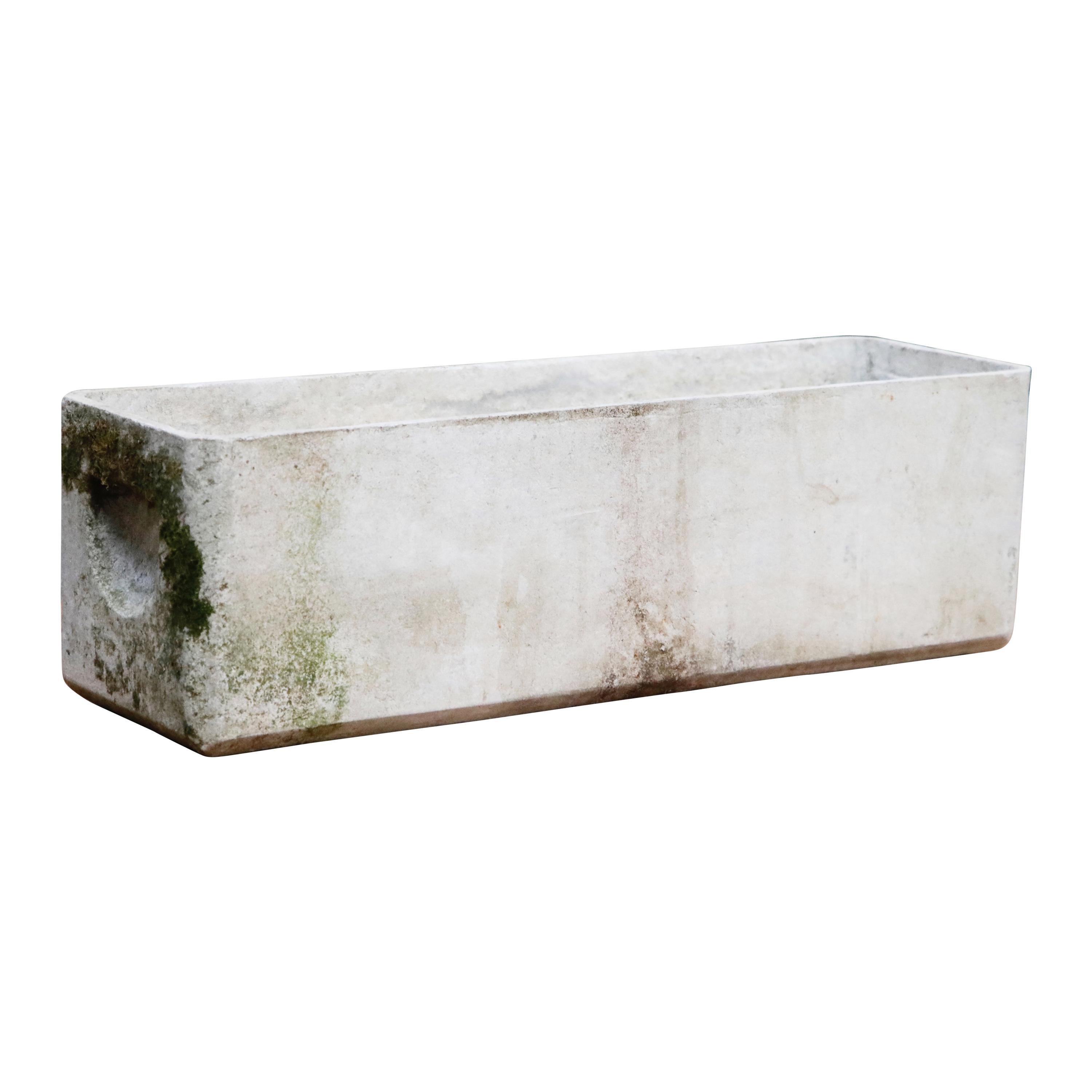 Willy Guhl for Eternit Rectangle Concrete Outdoor Handle Planter, circa 1968 For Sale