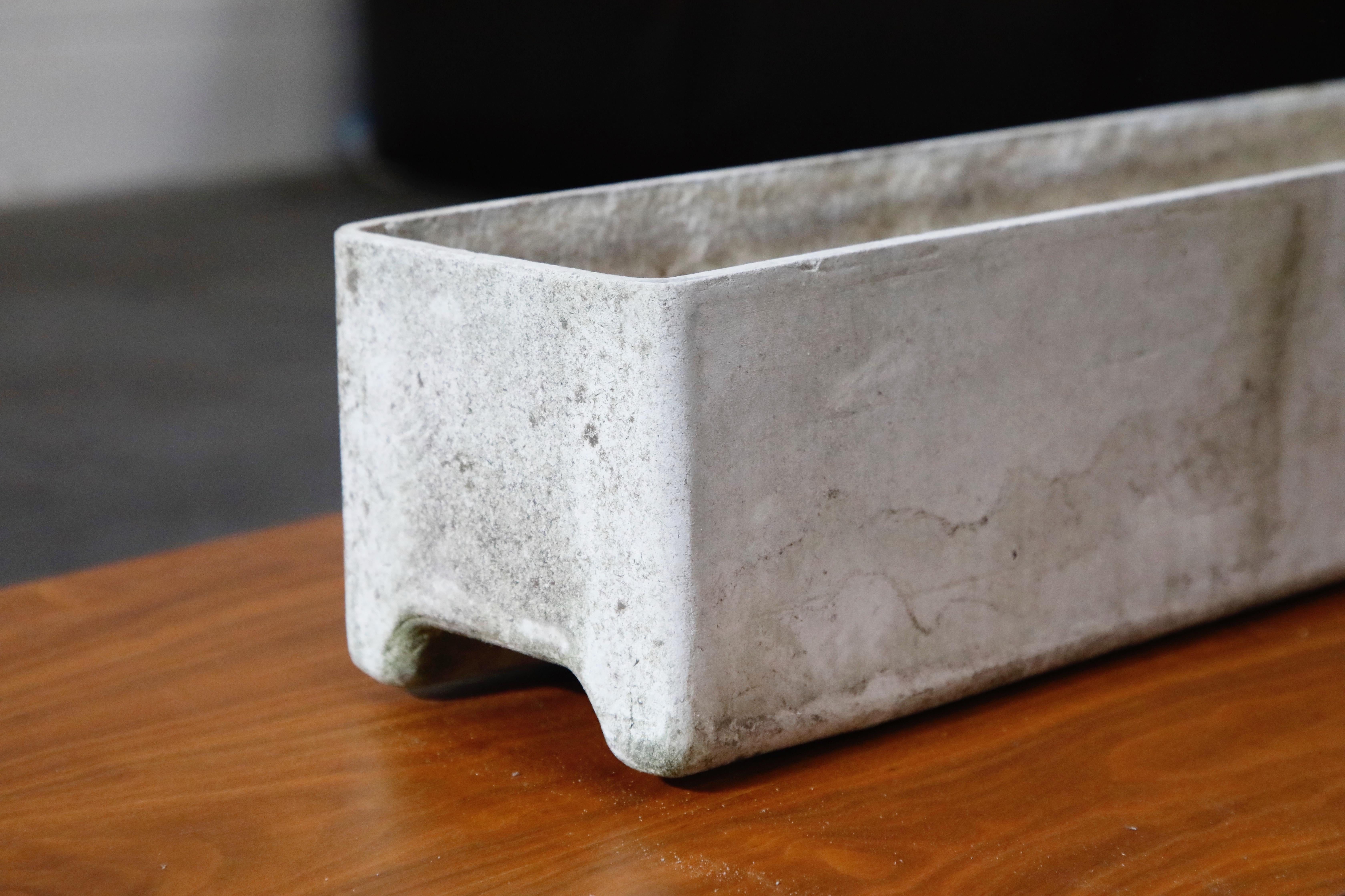 Willy Guhl for Eternit Rectangle Concrete Outdoor Planter, 1970s, Signed For Sale 4