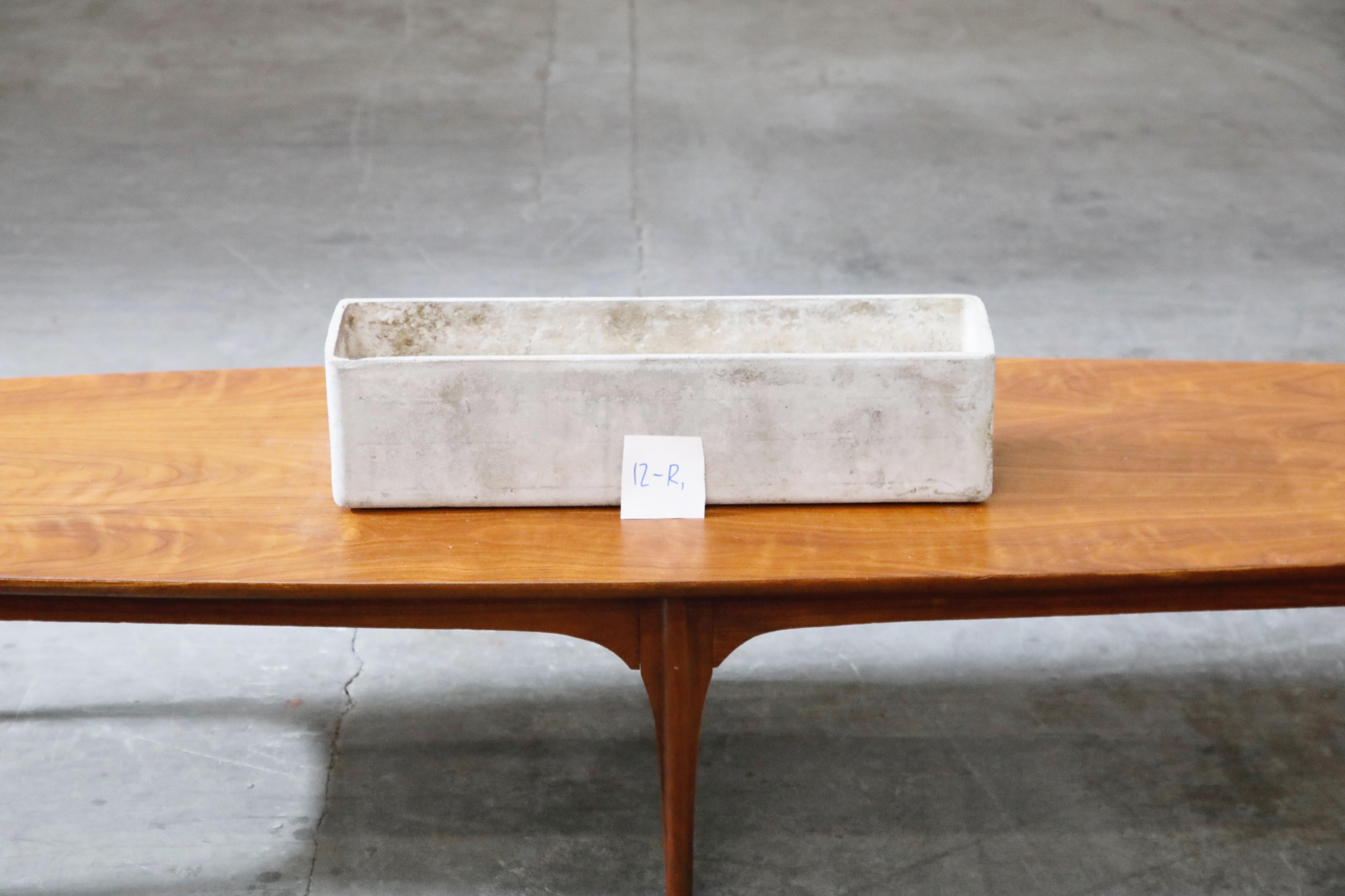 Willy Guhl for Eternit Rectangle Concrete Outdoor Planter, 1970s, Signed For Sale 9
