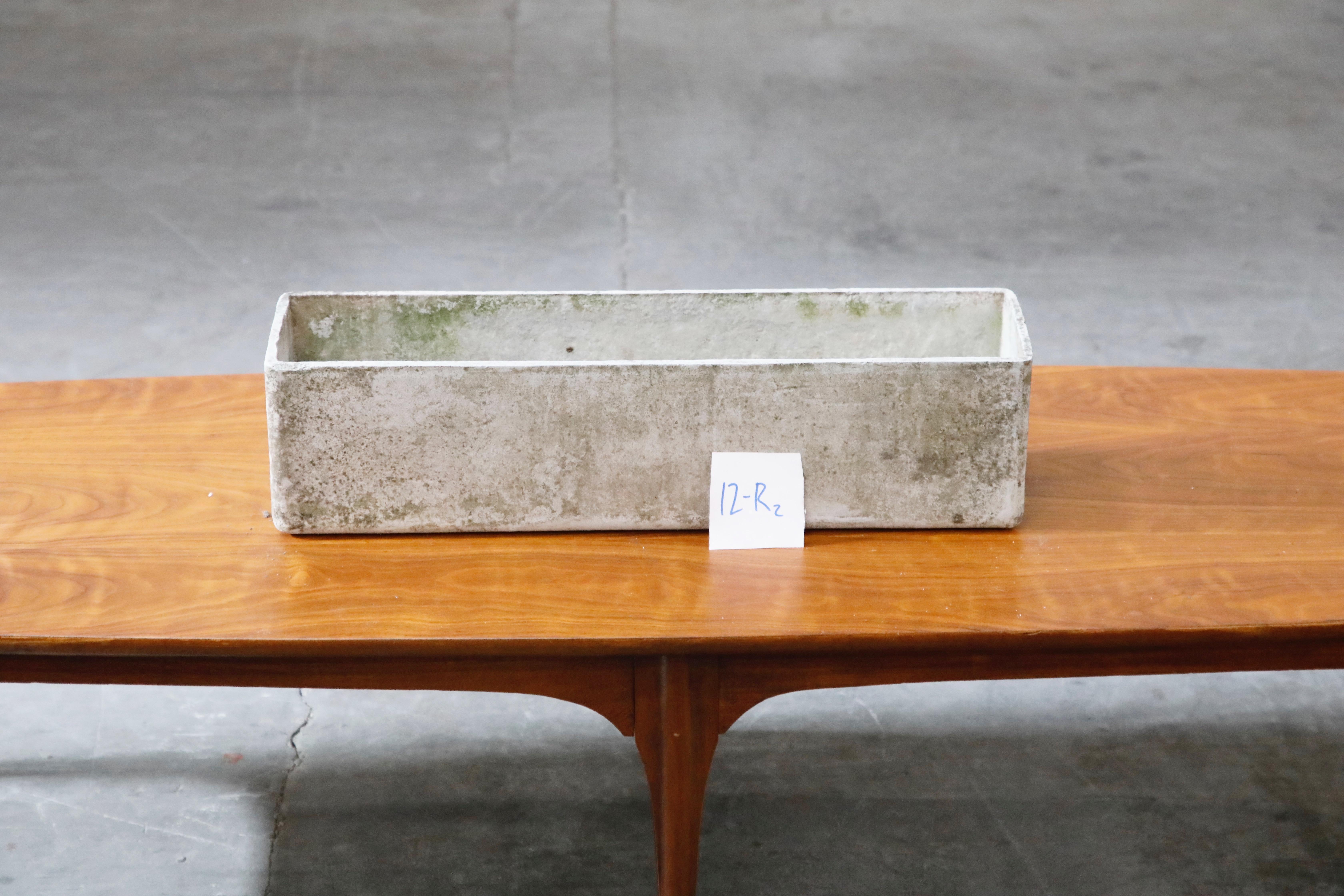 Willy Guhl for Eternit Rectangle Concrete Outdoor Planter, 1970s, Signed For Sale 10