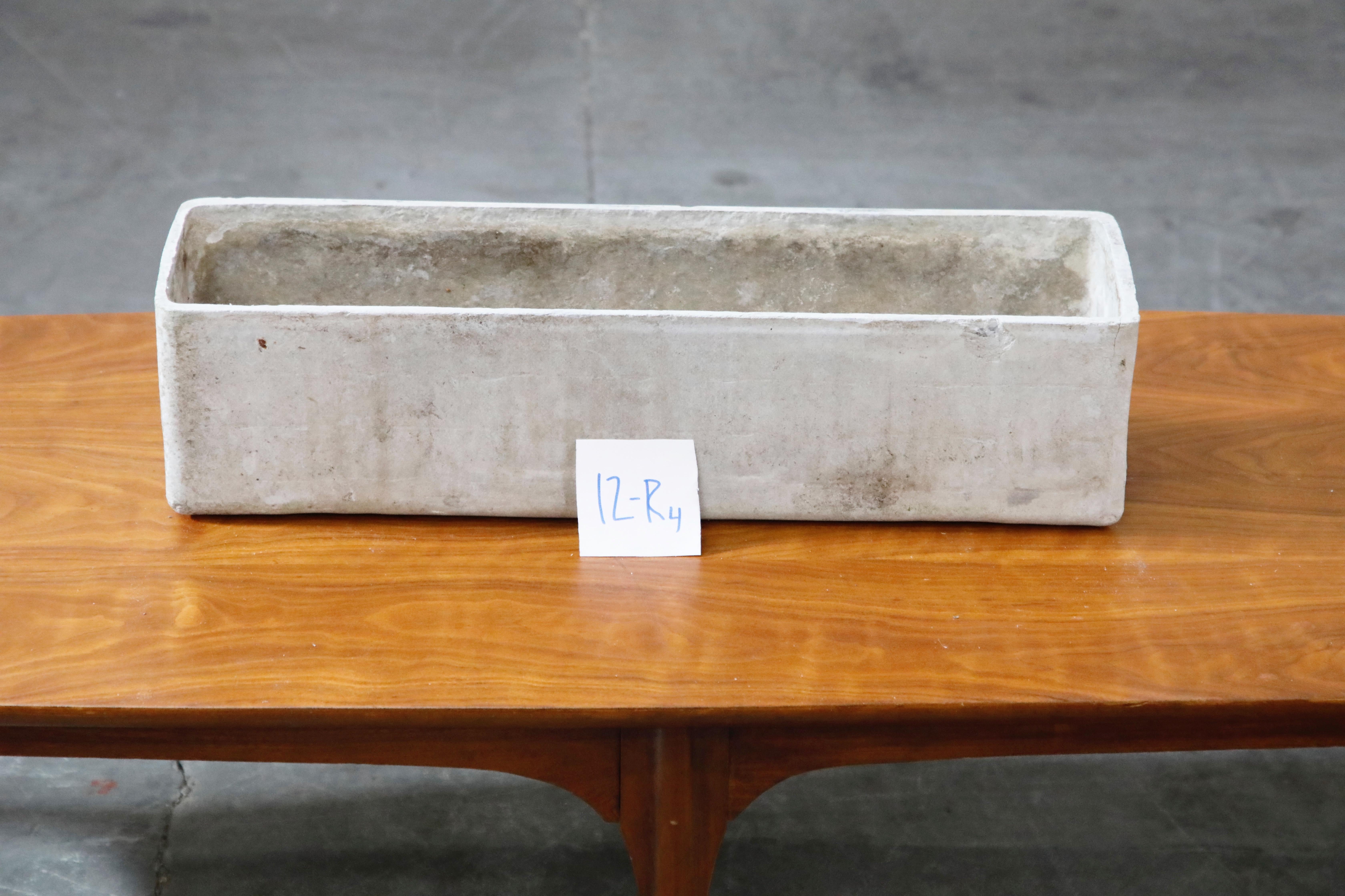 Willy Guhl for Eternit Rectangle Concrete Outdoor Planter, 1970s, Signed For Sale 12