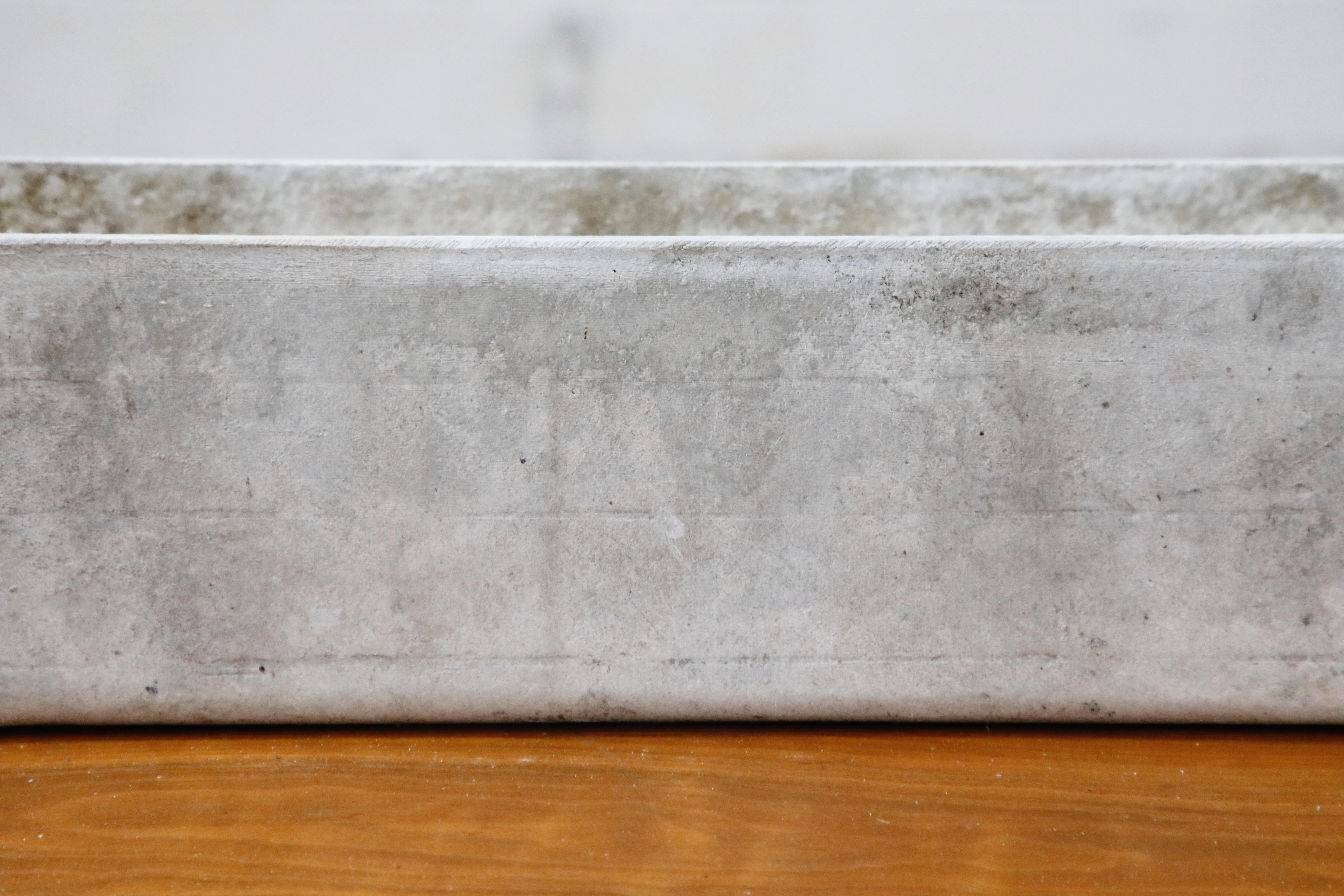 Willy Guhl for Eternit Rectangle Concrete Outdoor Planter, 1970s, Signed For Sale 1