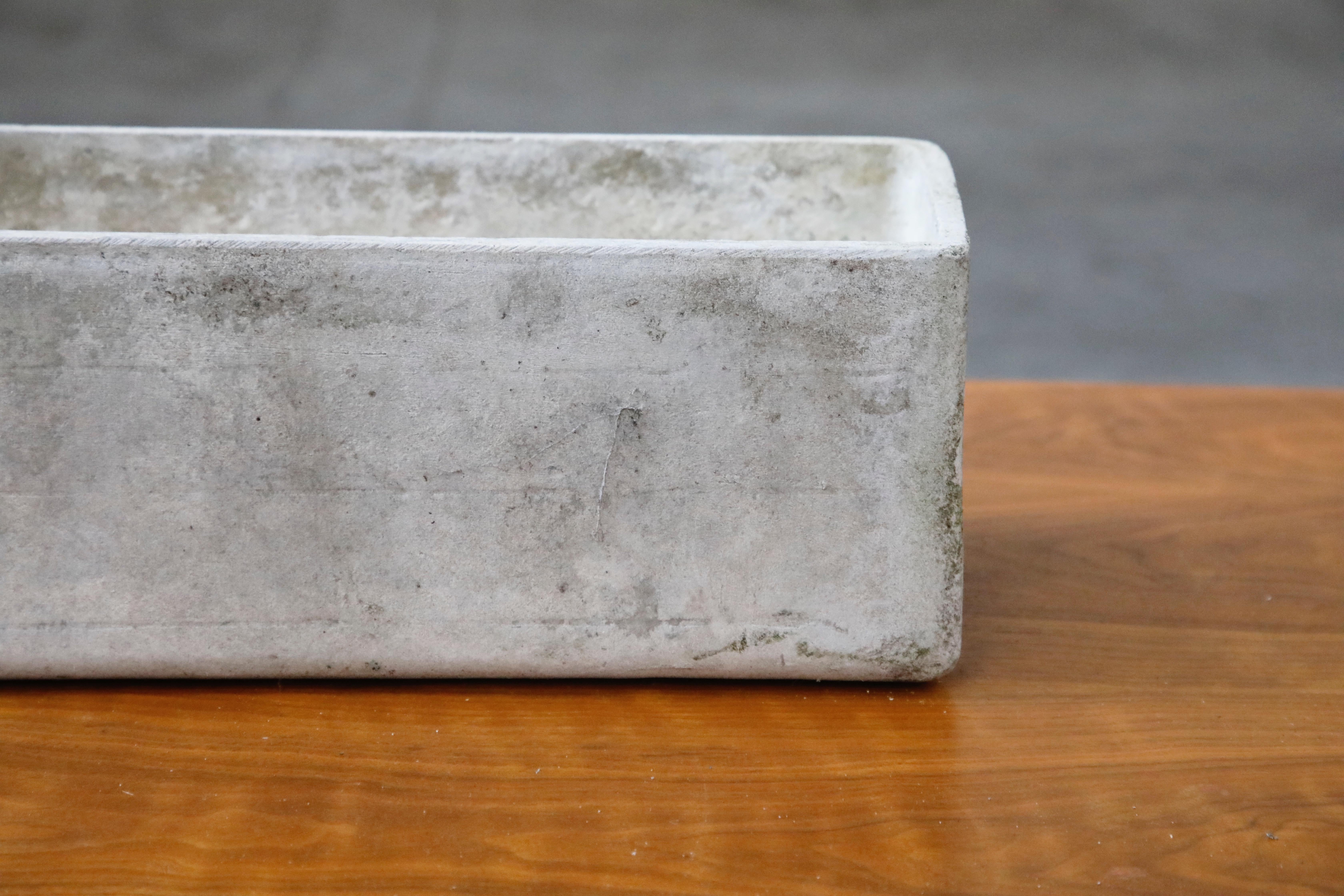 Willy Guhl for Eternit Rectangle Concrete Outdoor Planter, 1970s, Signed For Sale 2