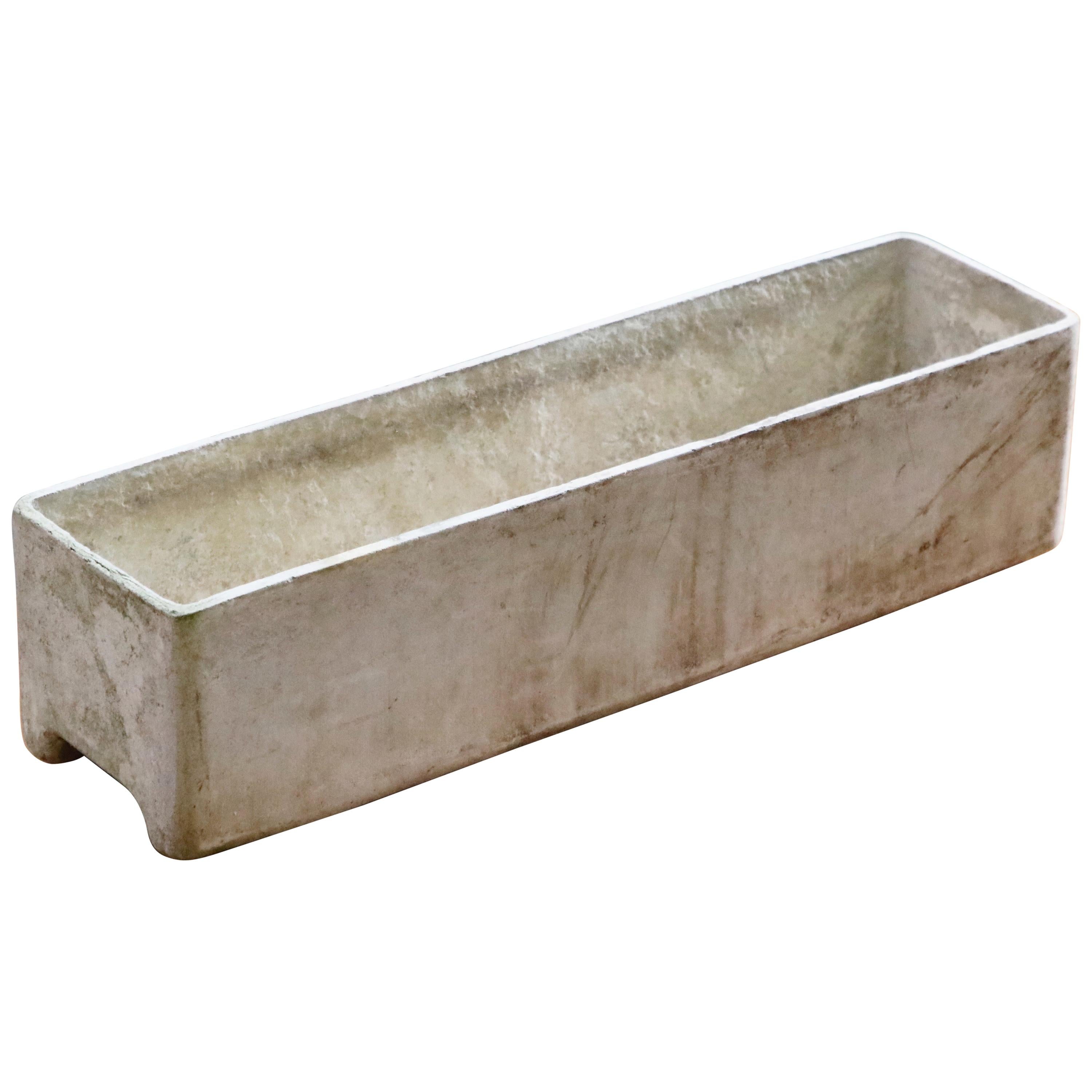 Willy Guhl for Eternit Rectangle Concrete Outdoor Planter, 1970s, Signed