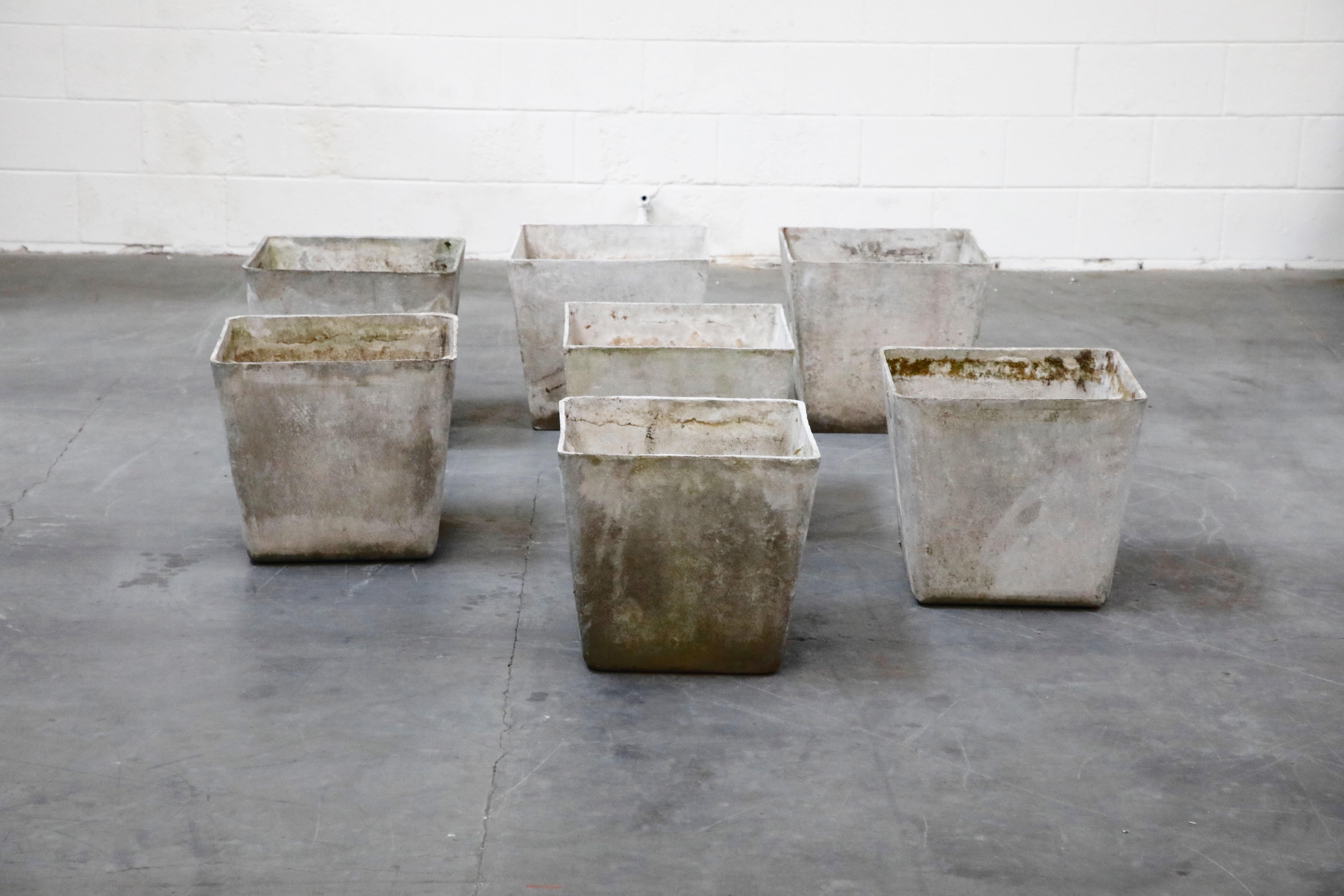 Willy Guhl for Eternit Trapezoid Concrete Planters with Handles, circa 1968 4