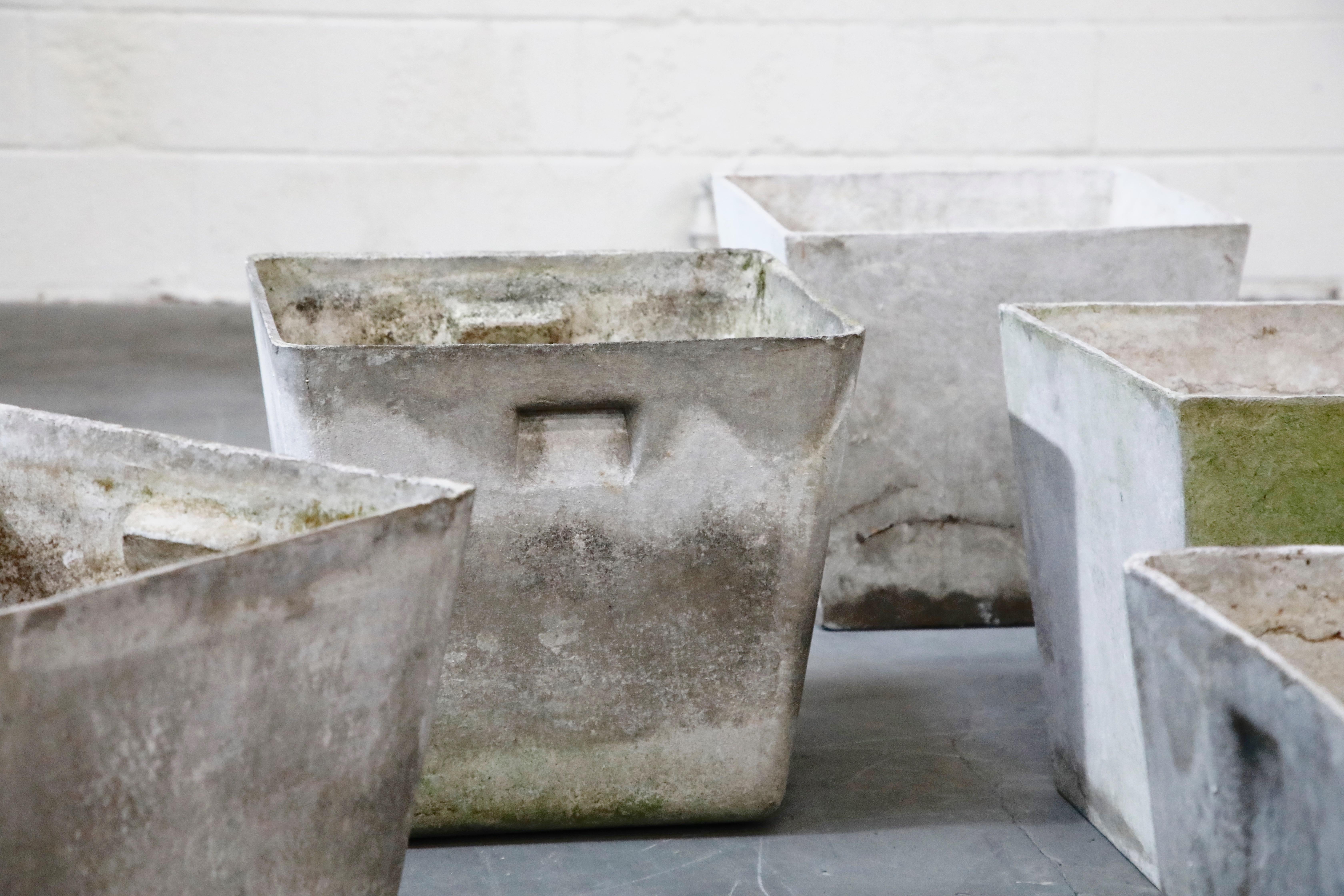 Willy Guhl for Eternit Trapezoid Concrete Planters with Handles, circa 1968 10