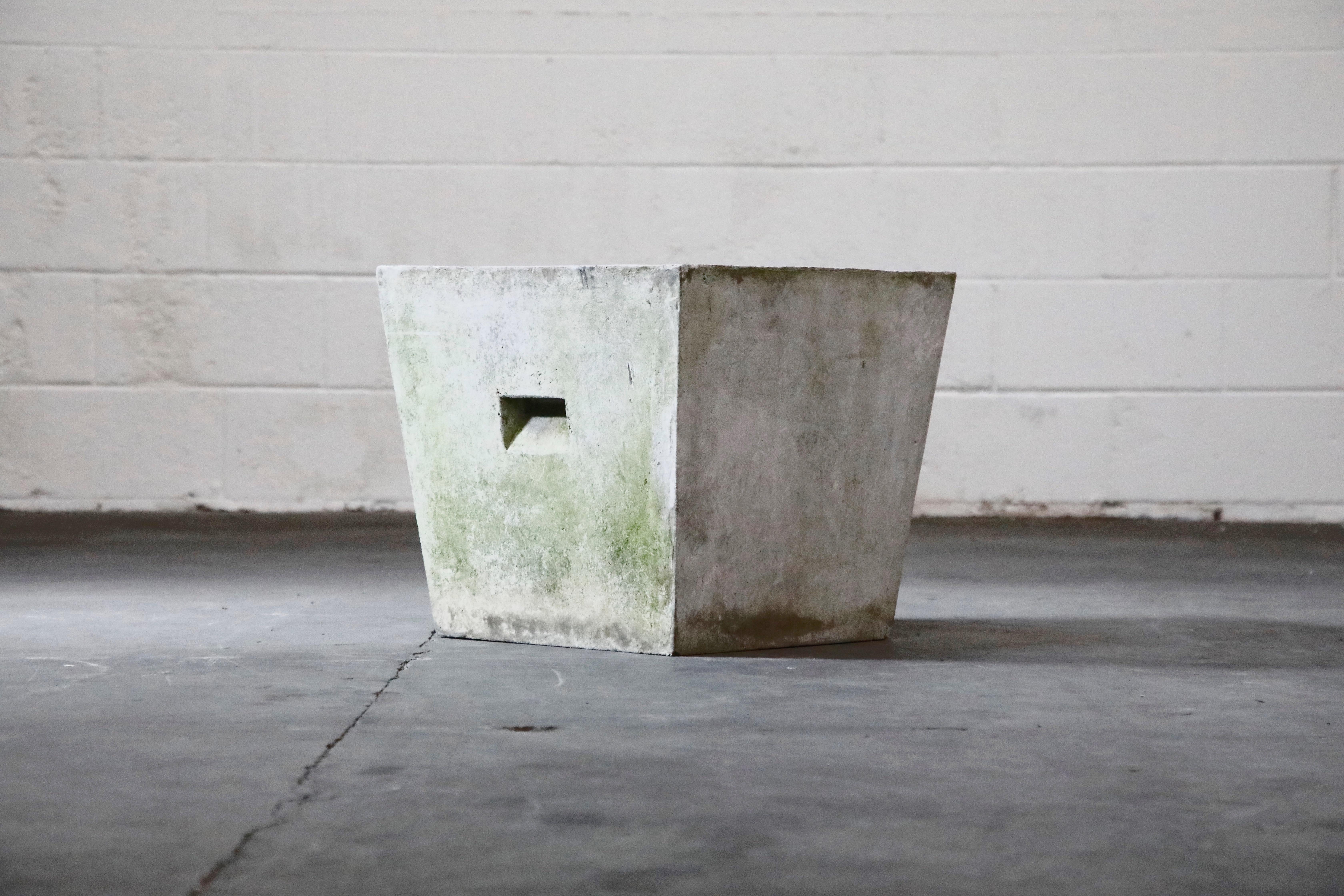 Modern Willy Guhl for Eternit Trapezoid Concrete Planters with Handles, circa 1968