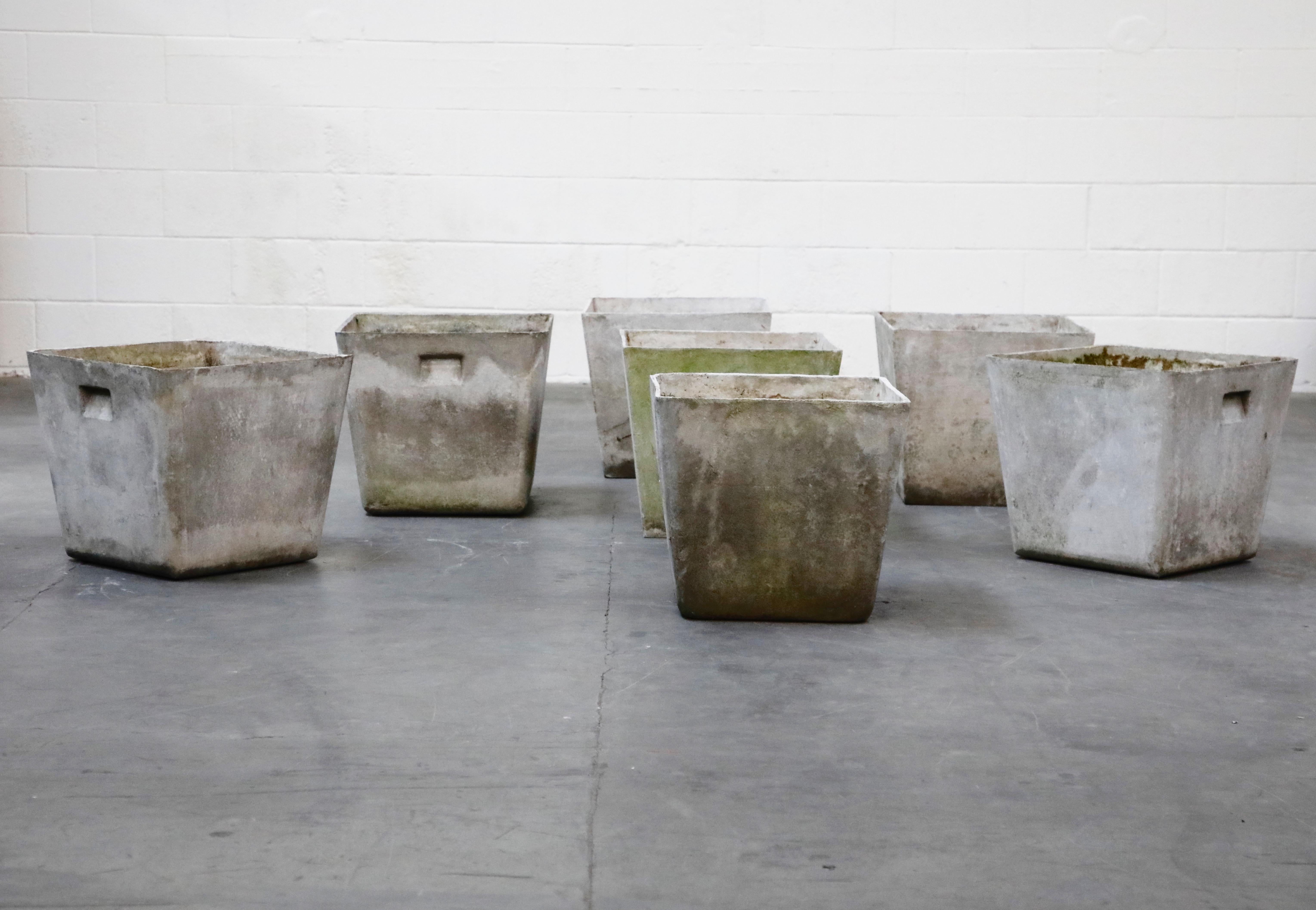 Willy Guhl for Eternit Trapezoid Concrete Planters with Handles, circa 1968 1