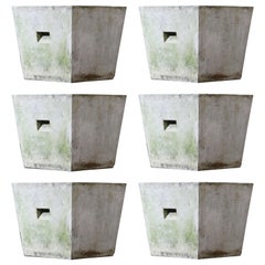 Vintage Willy Guhl for Eternit Trapezoid Concrete Planters with Handles, circa 1968