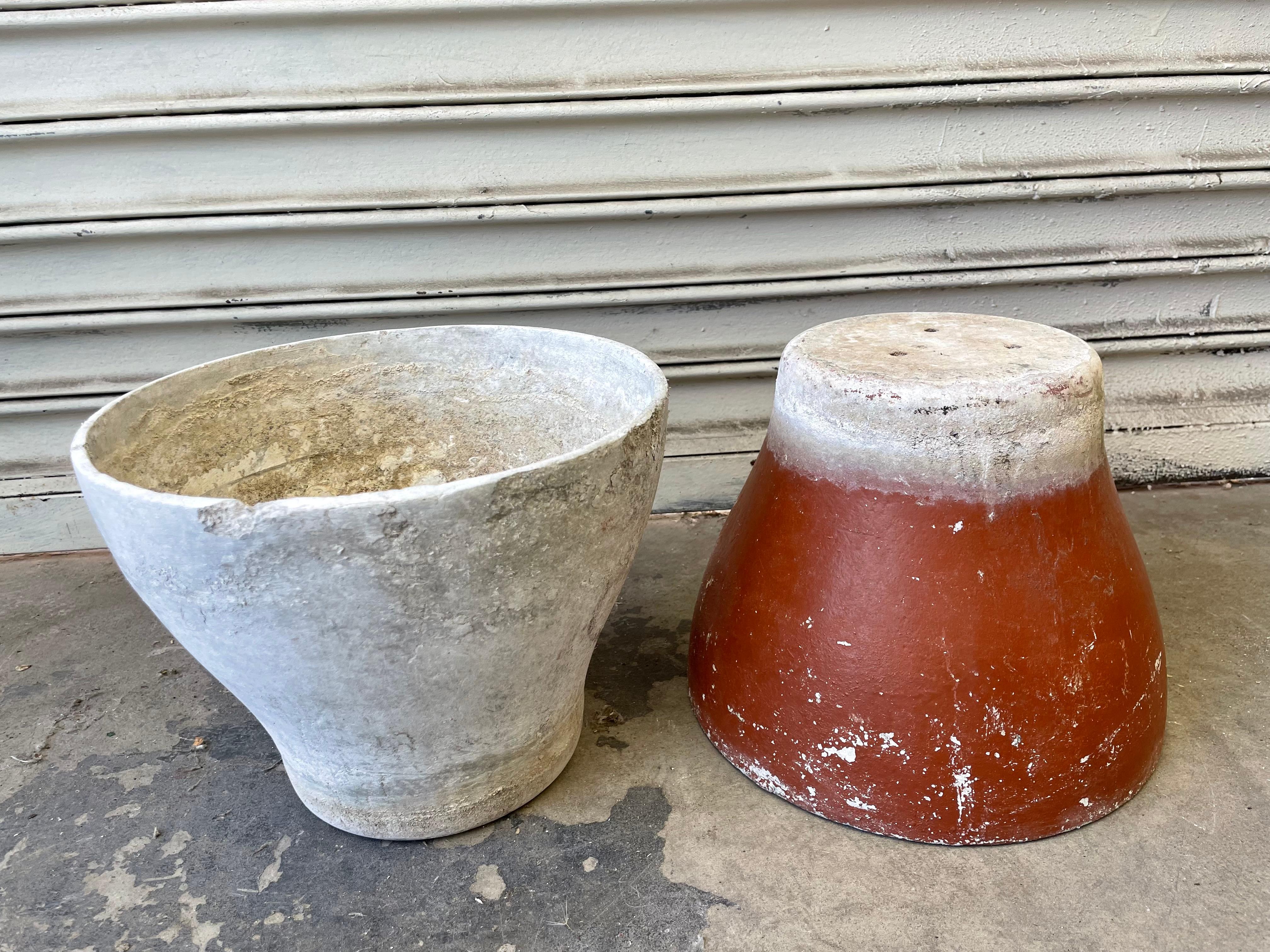 Small cement goblet planters by Swiss designer Willy Guhl. Gorgeous planter for indoors or outside. 3 available with varying color and patina. Priced individually.
 

    